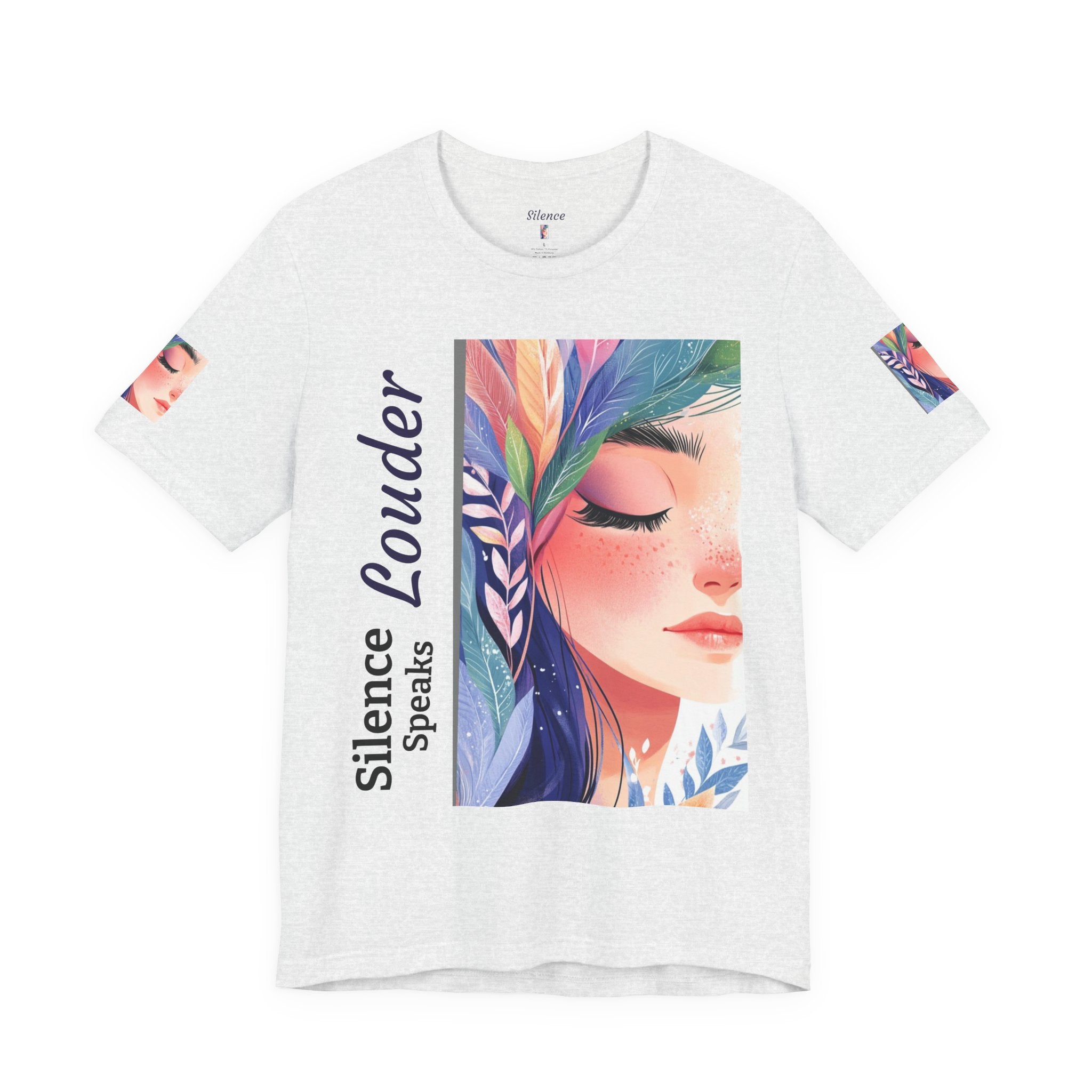 Silence is Powerful Graphic T-Shirt | Artistic Portrait Tee | Mindful Streetwear | Unisex Cotton