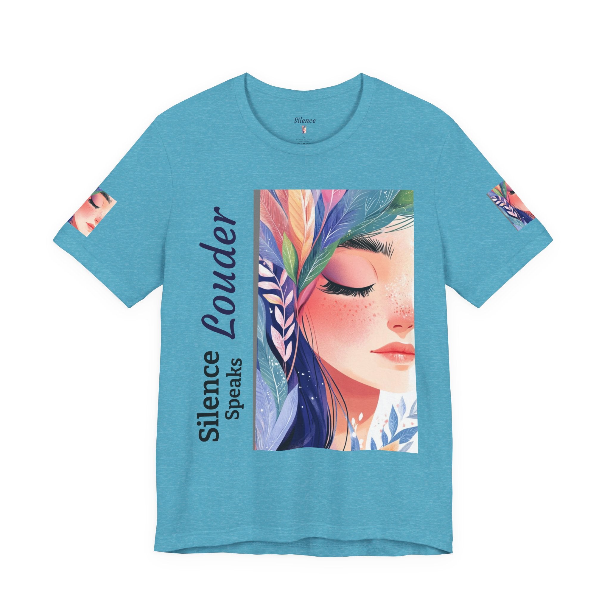 Silence is Powerful Graphic T-Shirt | Artistic Portrait Tee | Mindful Streetwear | Unisex Cotton