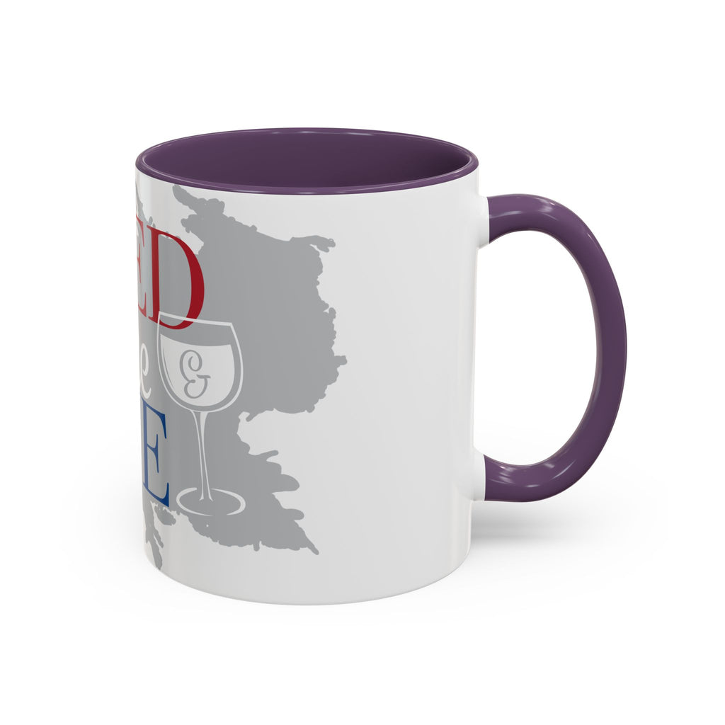 Accent Coffee Mug — “Red Wine & Blue” Patriotic Wine Lover 11/15oz Mug
