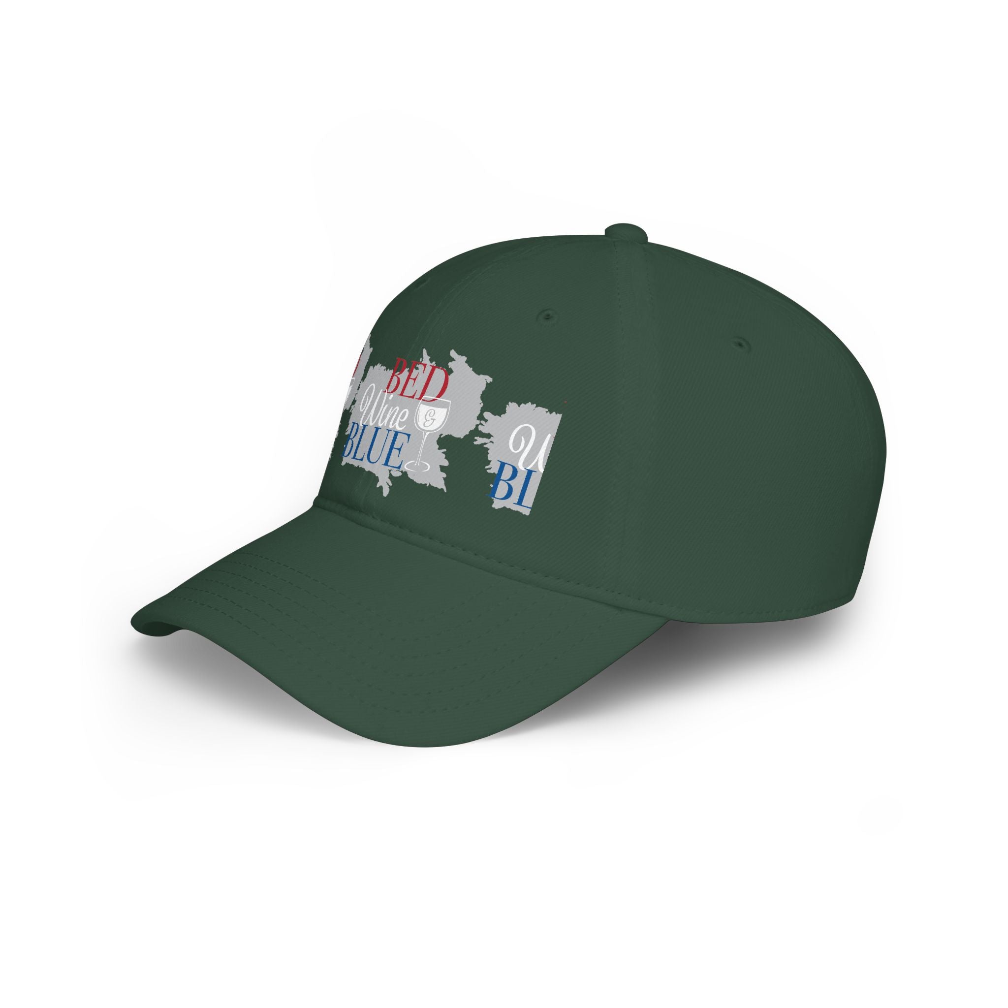 Low Profile Baseball Cap - Red Wine Blue State Graphic Hat