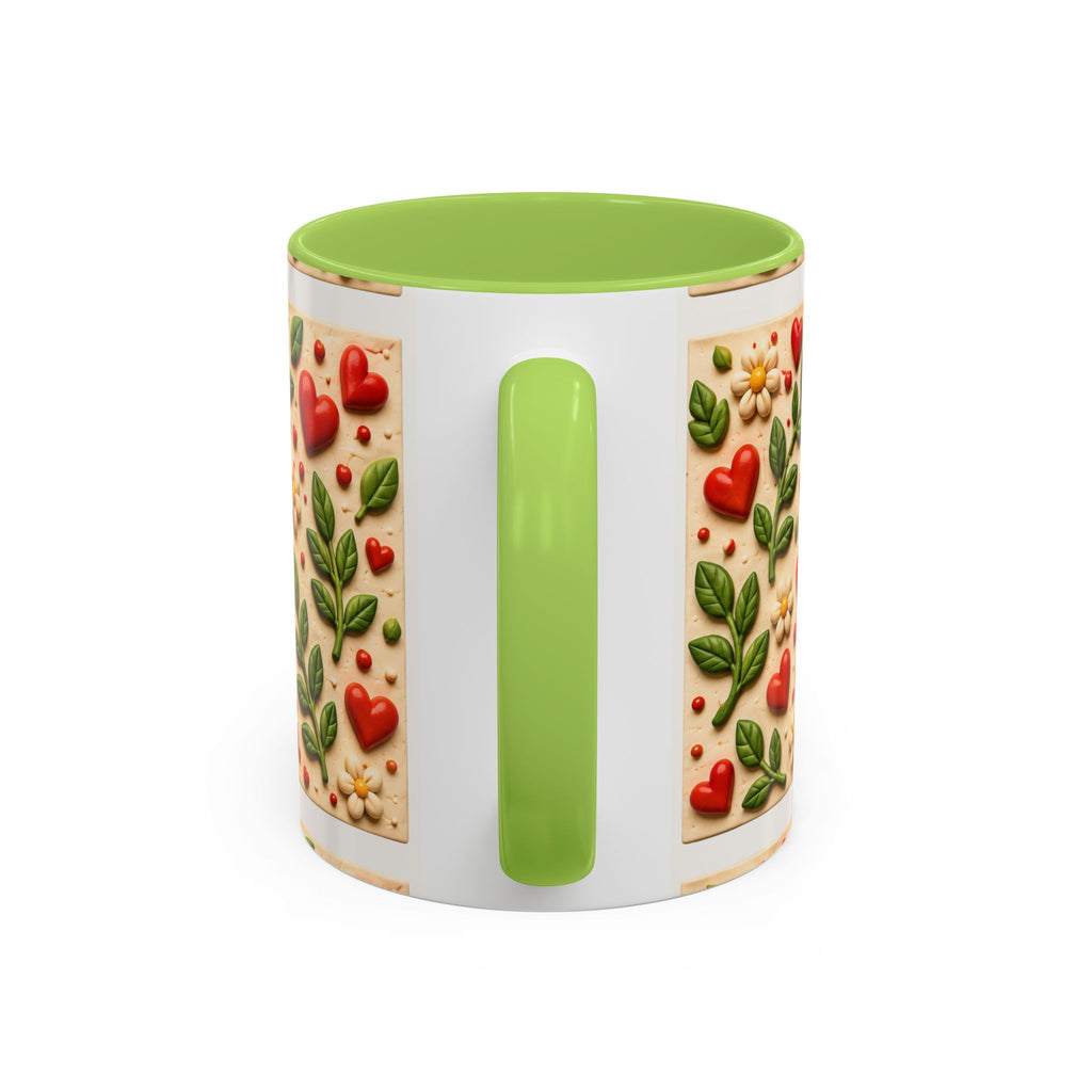 Accent Coffee Mug — "Lover Energy" Strawberry Floral Ceramic Mug (11/15oz)