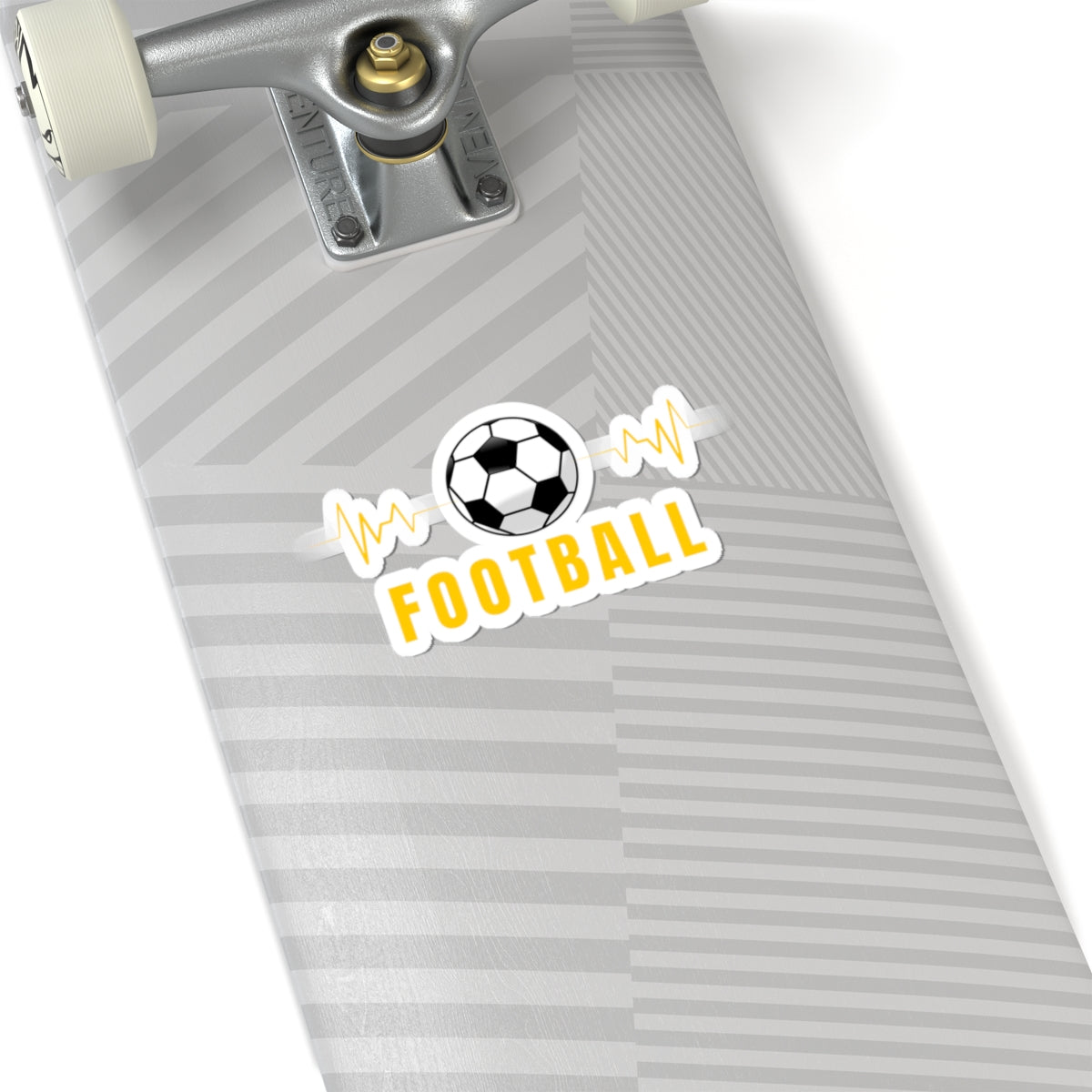 Football Soccer Ball Sticker — Yellow Pulse Kiss-Cut Decal for Laptops & Gear