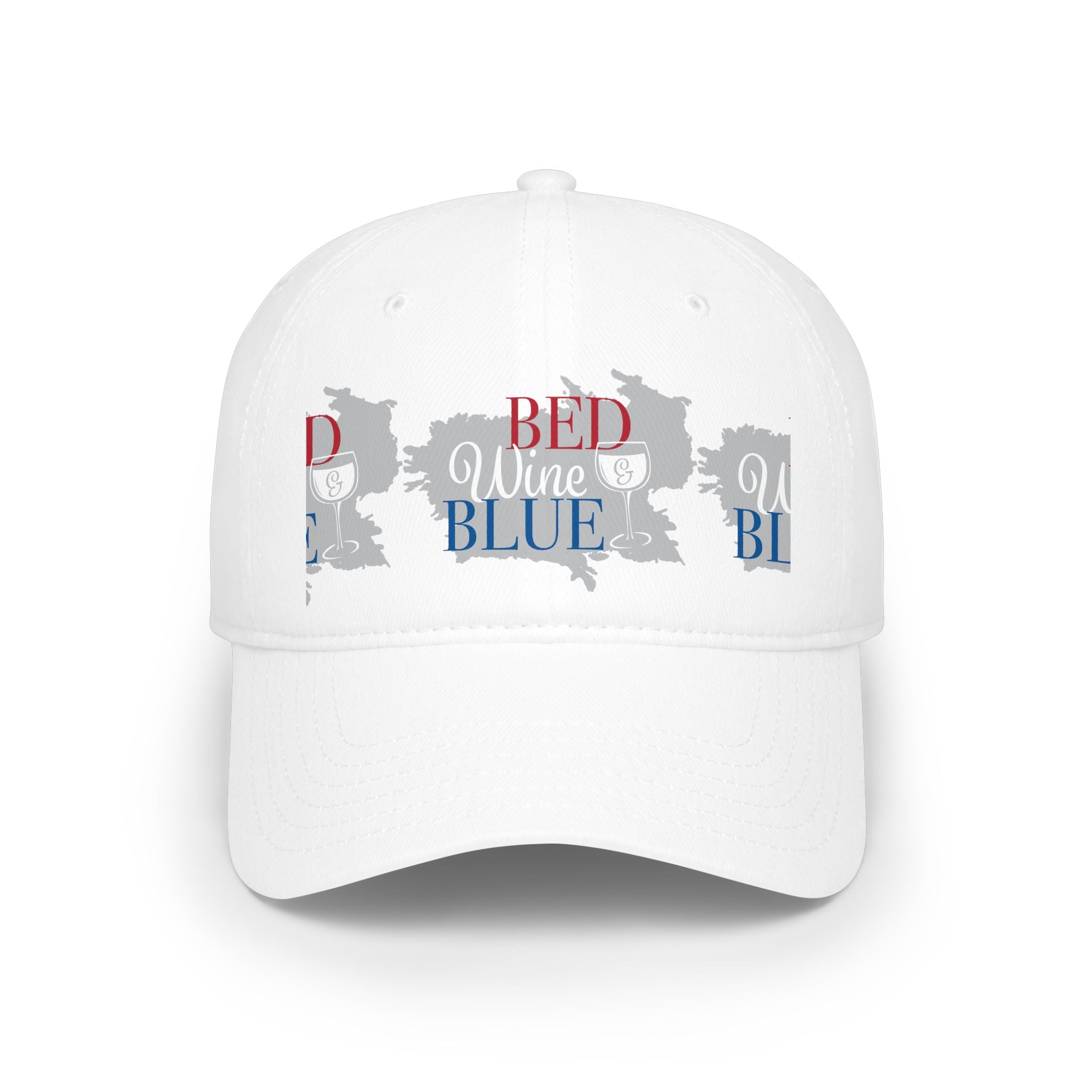 Low Profile Baseball Cap - Red Wine Blue State Graphic Hat