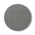 Black & White Woven Pattern Ceramic Coaster — Round Geometric Drink Mat