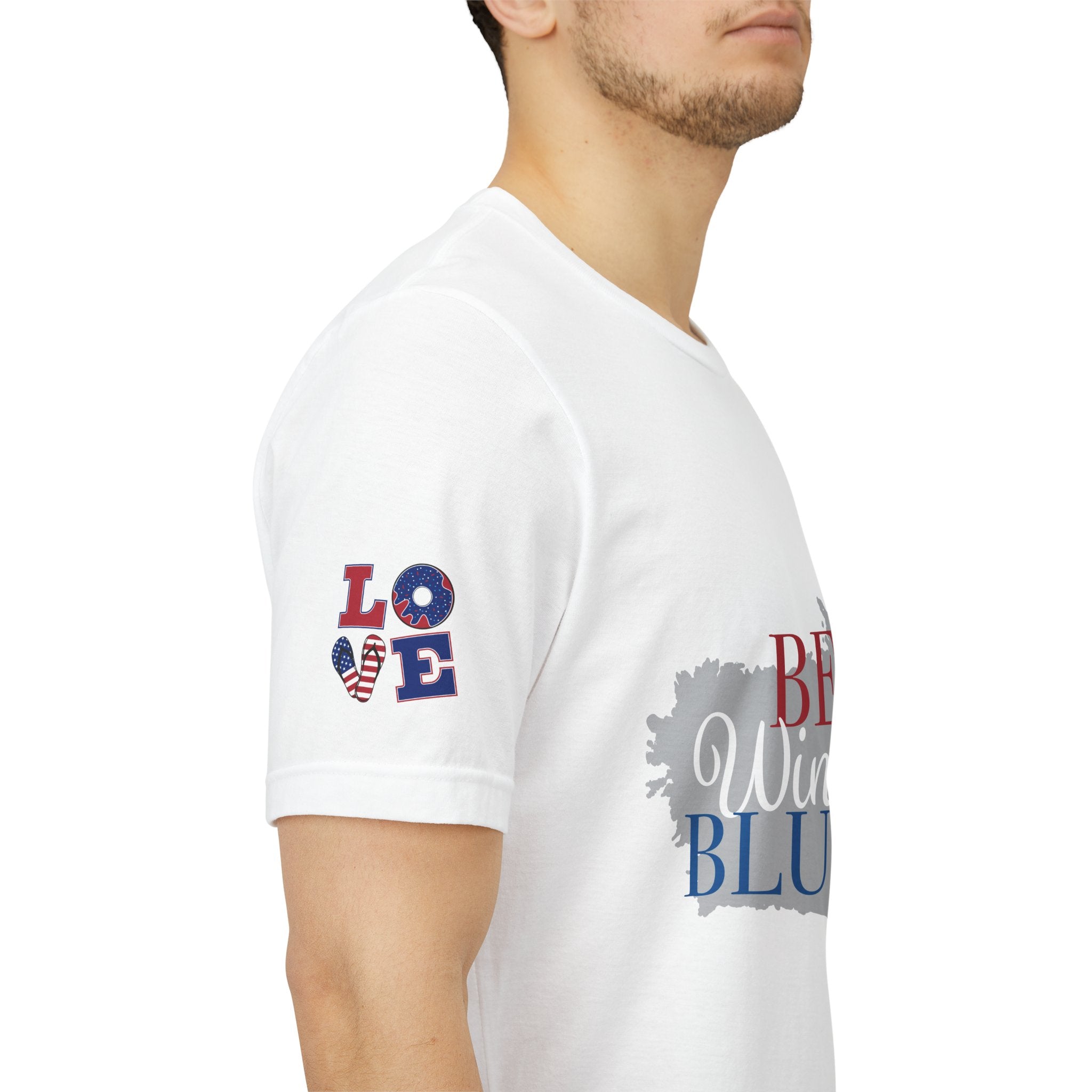 Patriotic 'Red Wine & Blue' Tee — LOVE American Flag Graphic T-Shirt