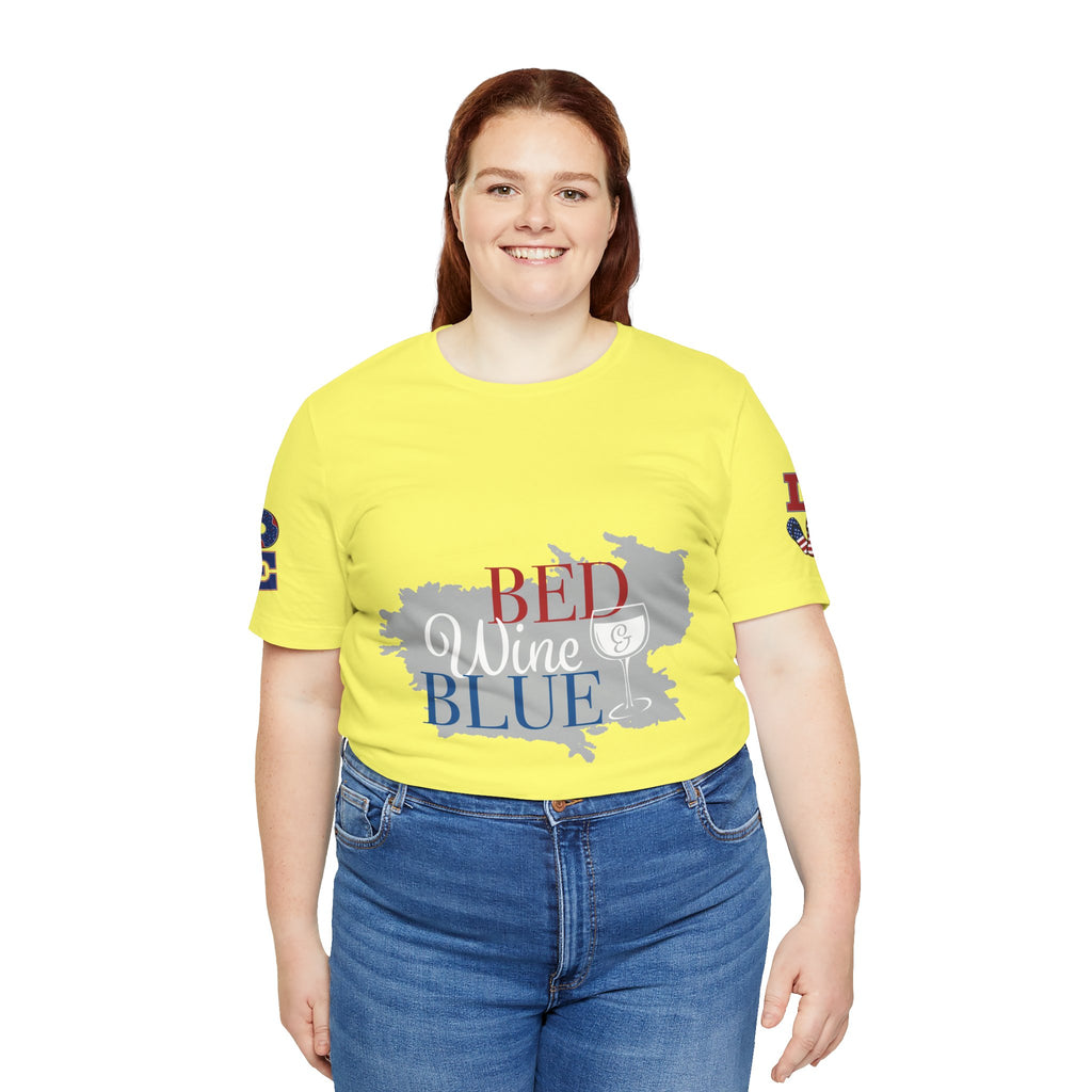 Patriotic 'Red Wine & Blue' Tee — LOVE American Flag Graphic T-Shirt
