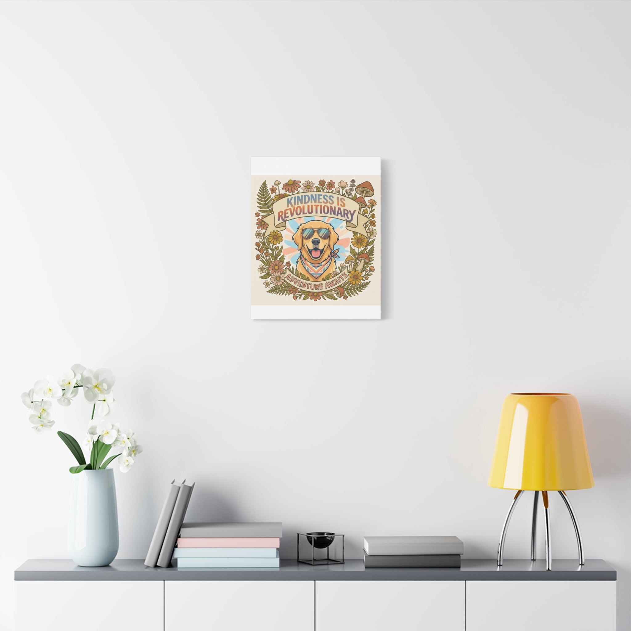 Kindness Is Revolutionary Canvas - Golden Retriever Adventure Wall Art