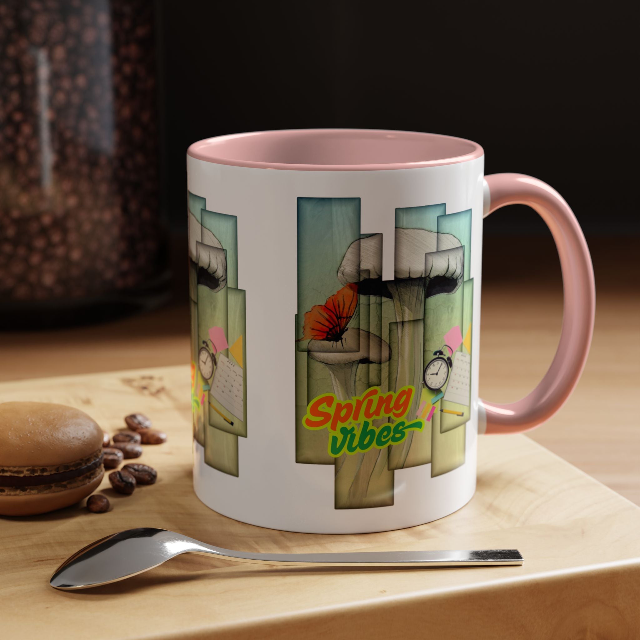 Spring Vibes Coffee Mug — Floral Retro Accent Mug (11/15oz)