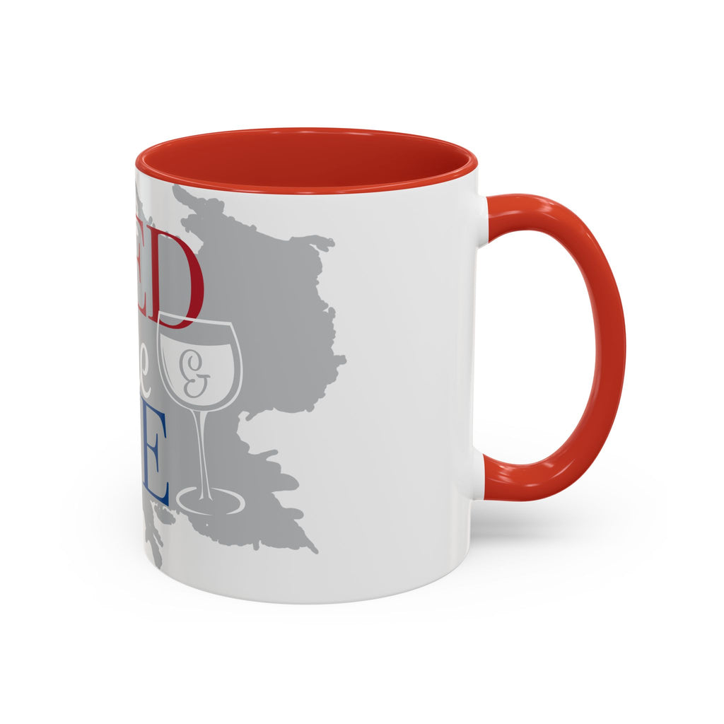 Accent Coffee Mug — “Red Wine & Blue” Patriotic Wine Lover 11/15oz Mug