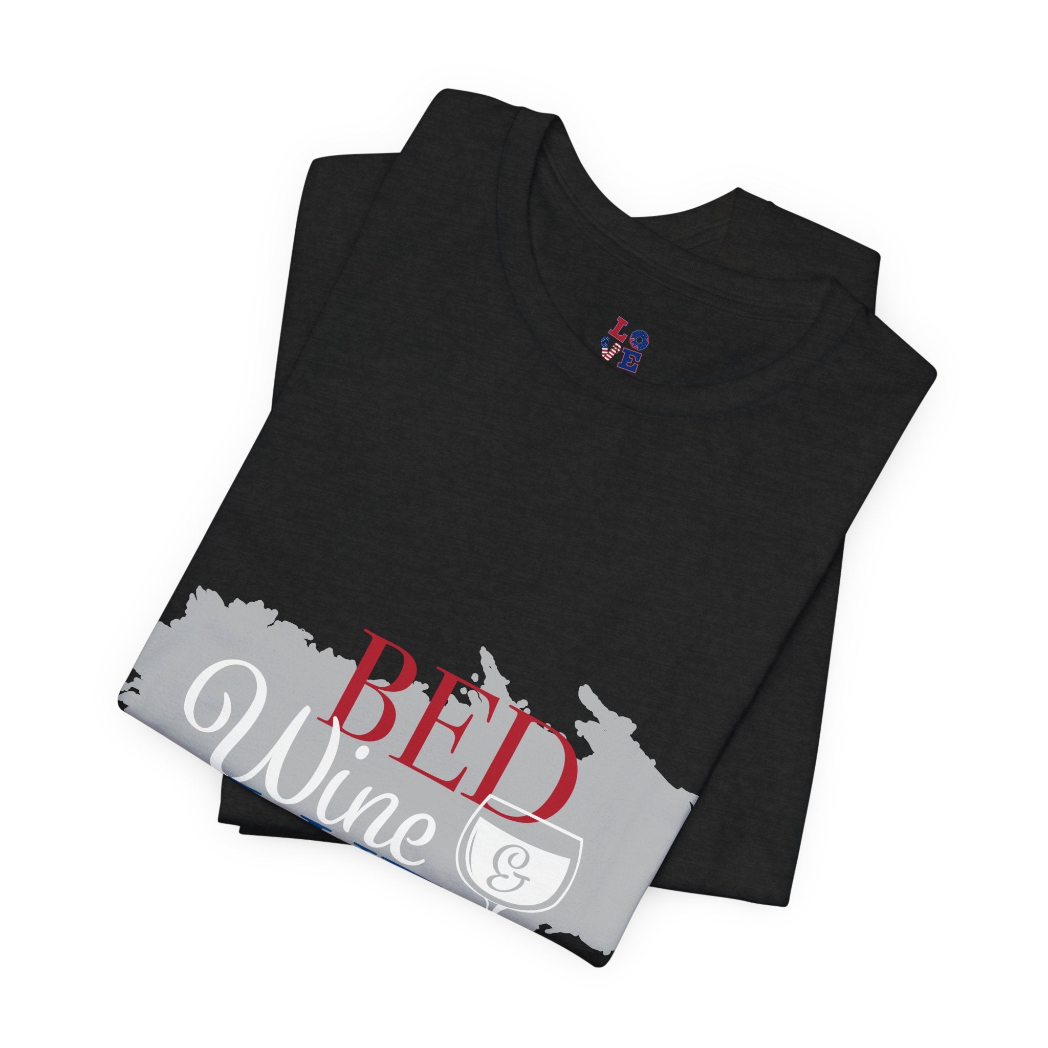 Patriotic 'Red Wine & Blue' Tee — LOVE American Flag Graphic T-Shirt