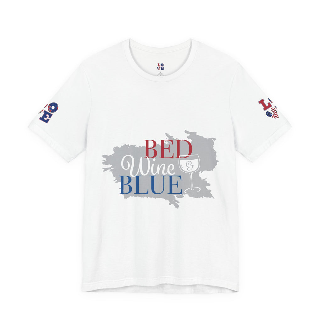 Patriotic 'Red Wine & Blue' Tee — LOVE American Flag Graphic T-Shirt