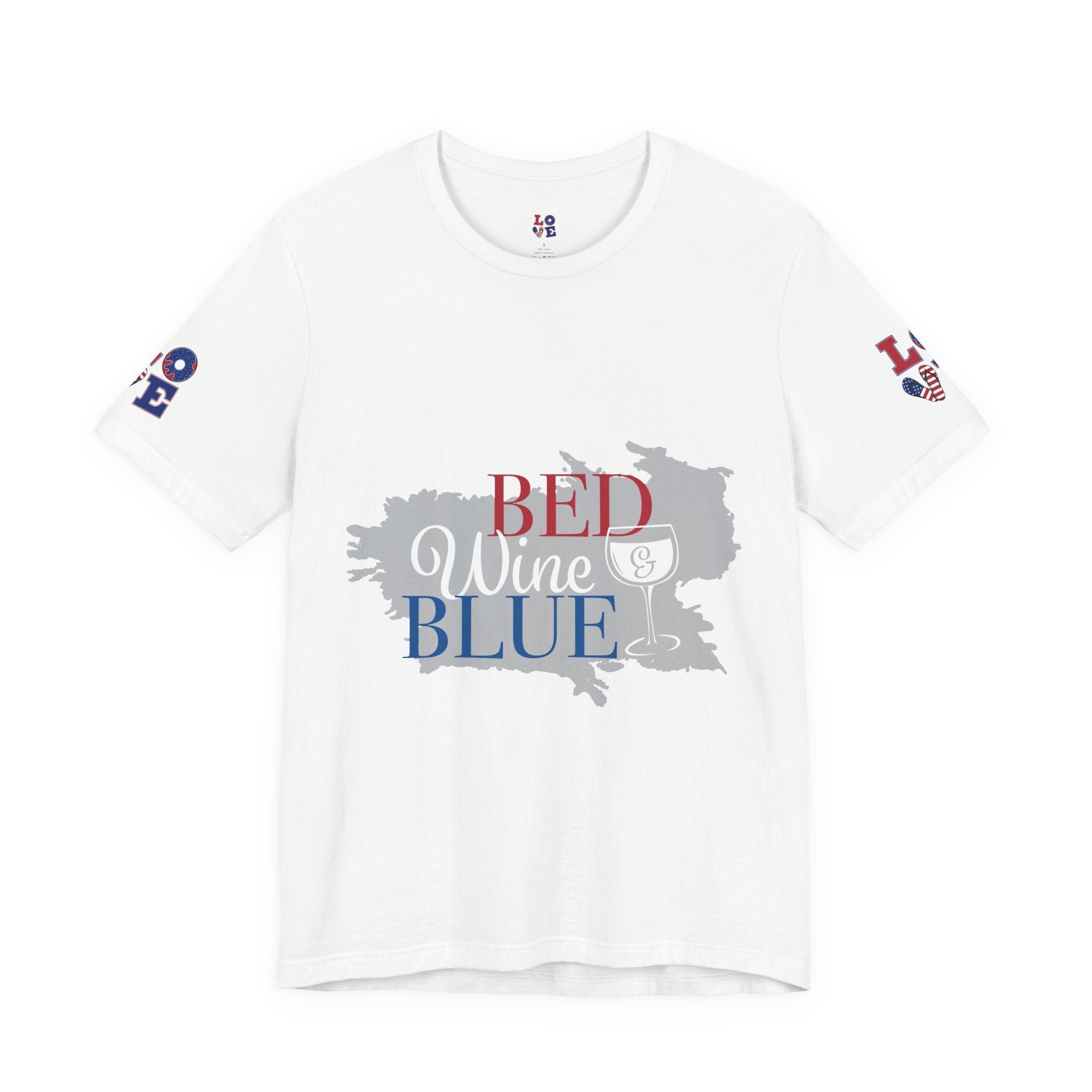 Patriotic 'Red Wine & Blue' Tee — LOVE American Flag Graphic T-Shirt