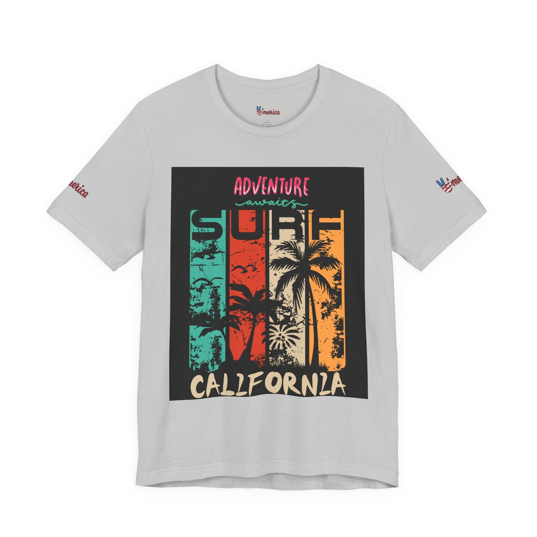California Surf Palm Trees T-Shirt | Adventure Awaits Graphic Tee