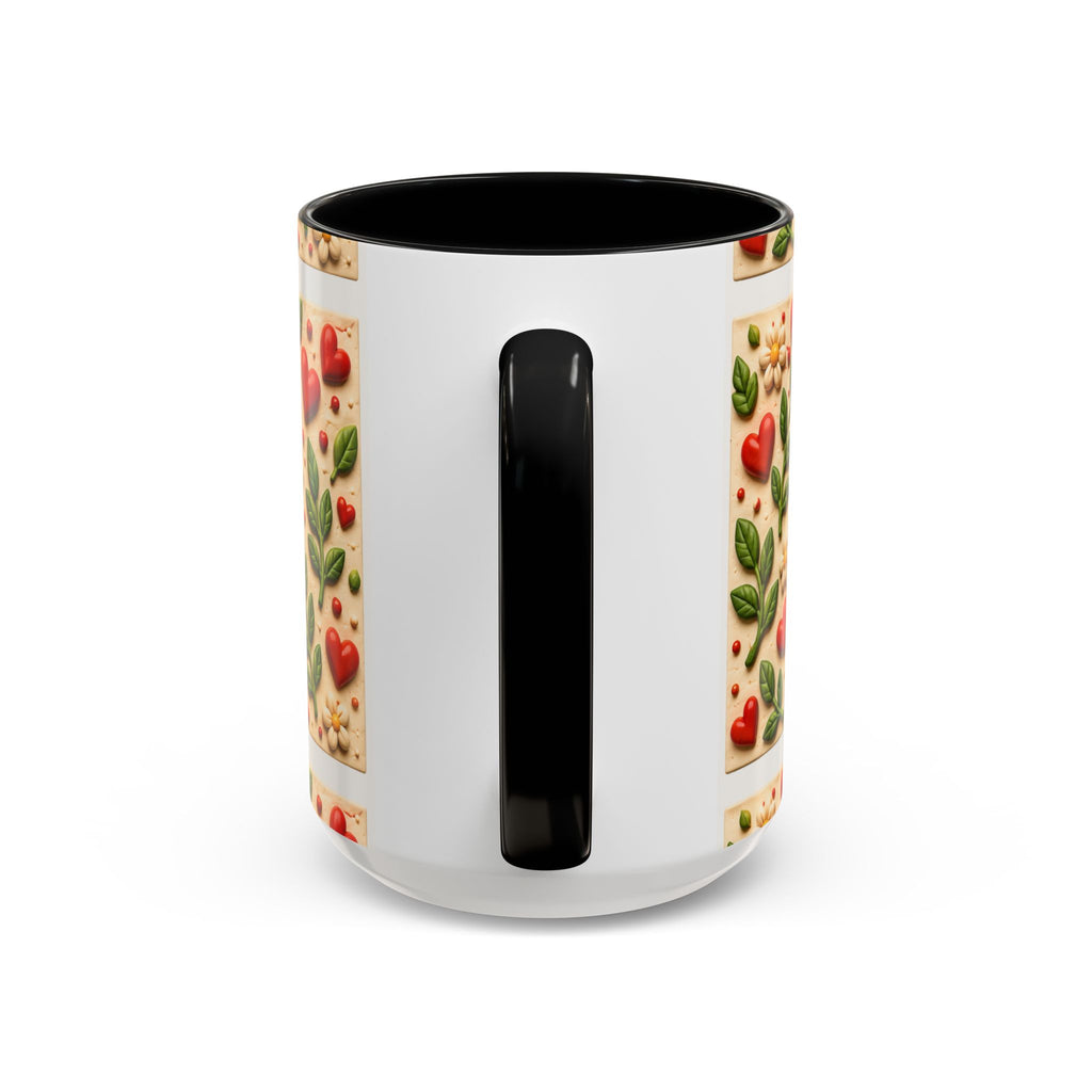 Accent Coffee Mug — "Lover Energy" Strawberry Floral Ceramic Mug (11/15oz)
