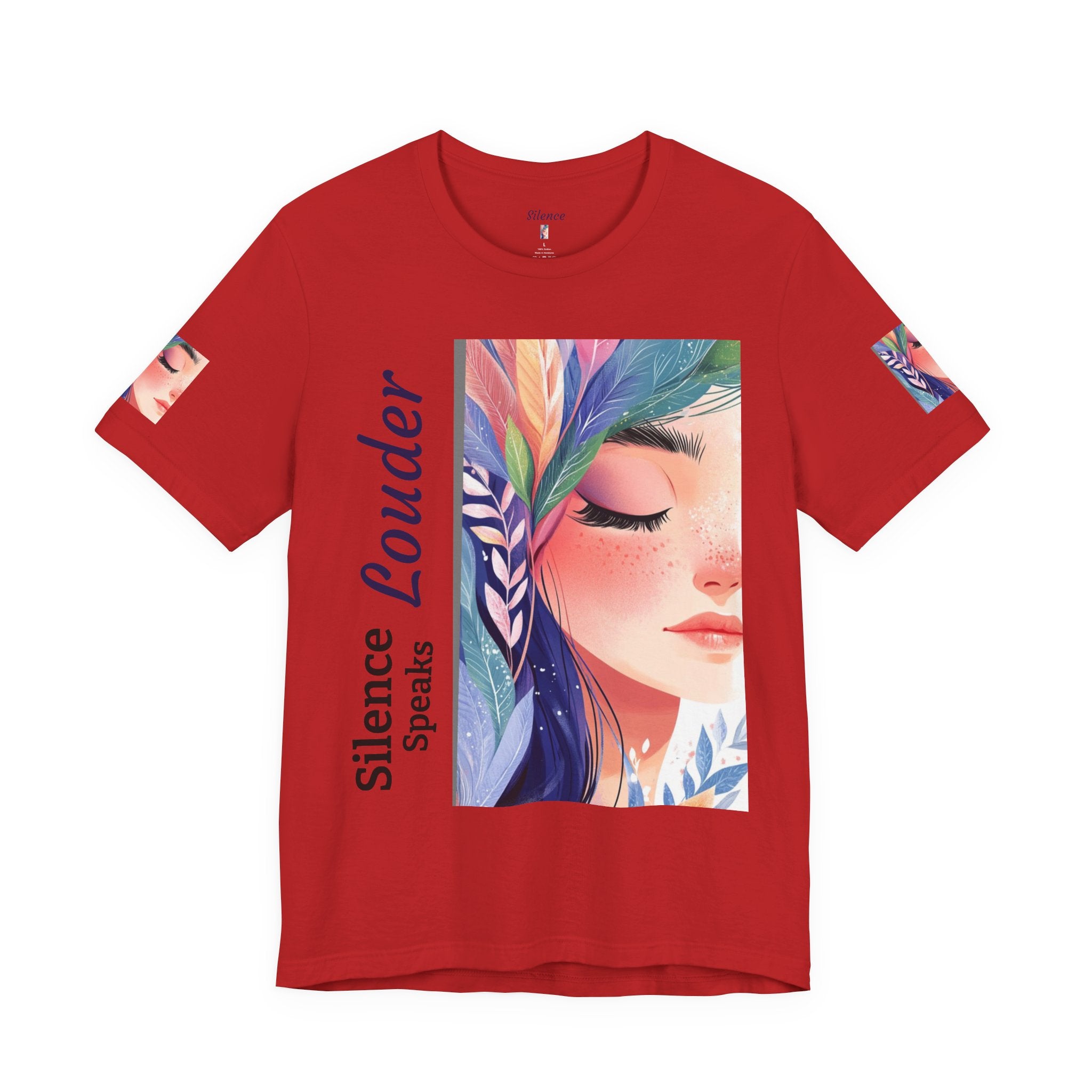 Silence is Powerful Graphic T-Shirt | Artistic Portrait Tee | Mindful Streetwear | Unisex Cotton