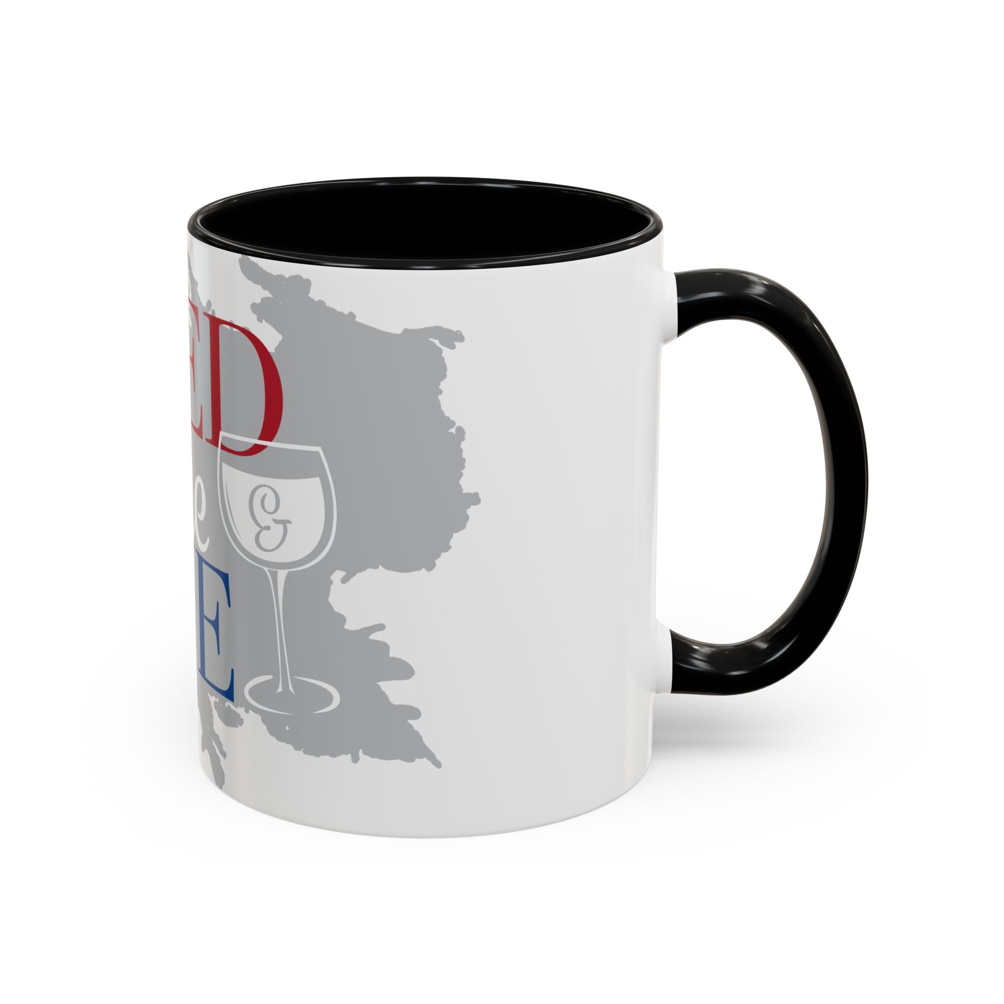 Accent Coffee Mug — “Red Wine & Blue” Patriotic Wine Lover 11/15oz Mug