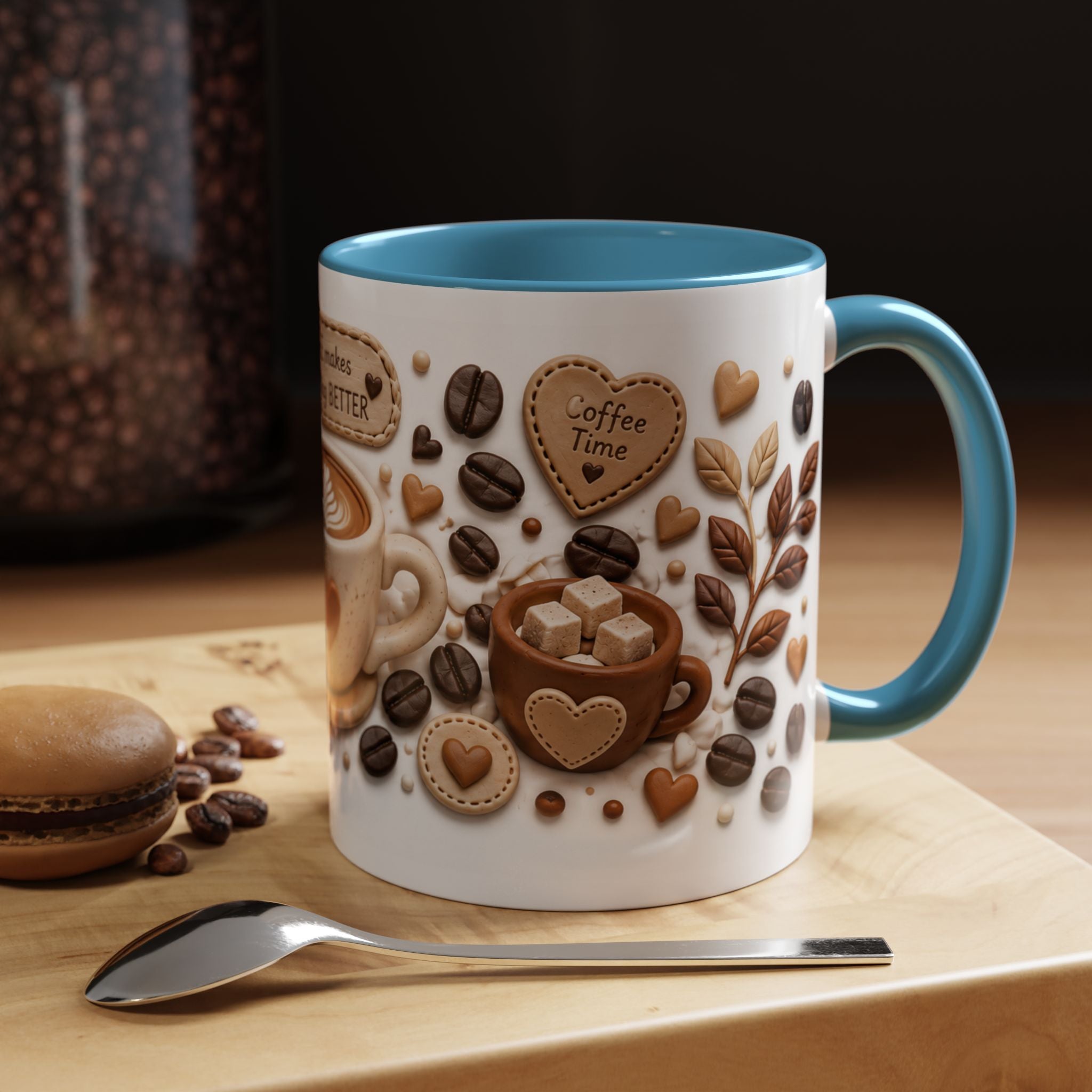 Coffee Mug - "Coffee Makes Everything Better" Accent Ceramic Mug (11/15oz)