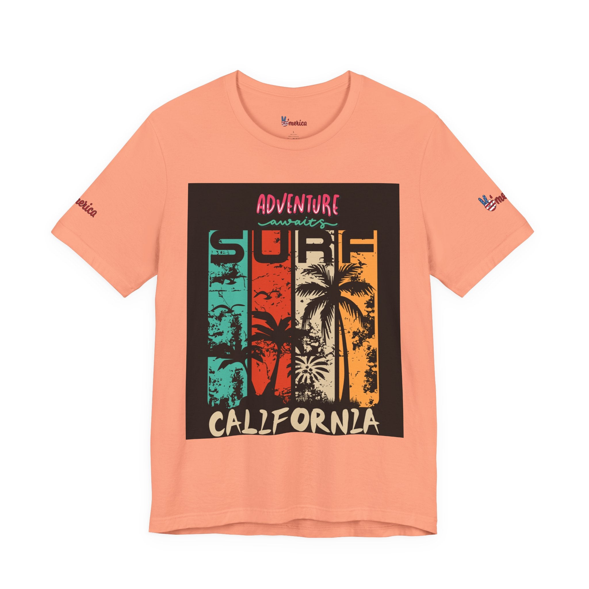 California Surf Palm Trees T-Shirt | Adventure Awaits Graphic Tee