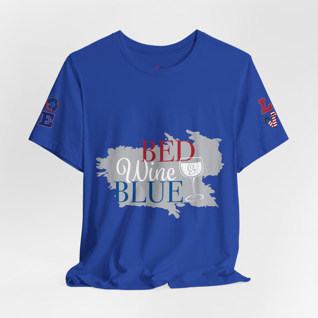 Patriotic 'Red Wine & Blue' Tee — LOVE American Flag Graphic T-Shirt