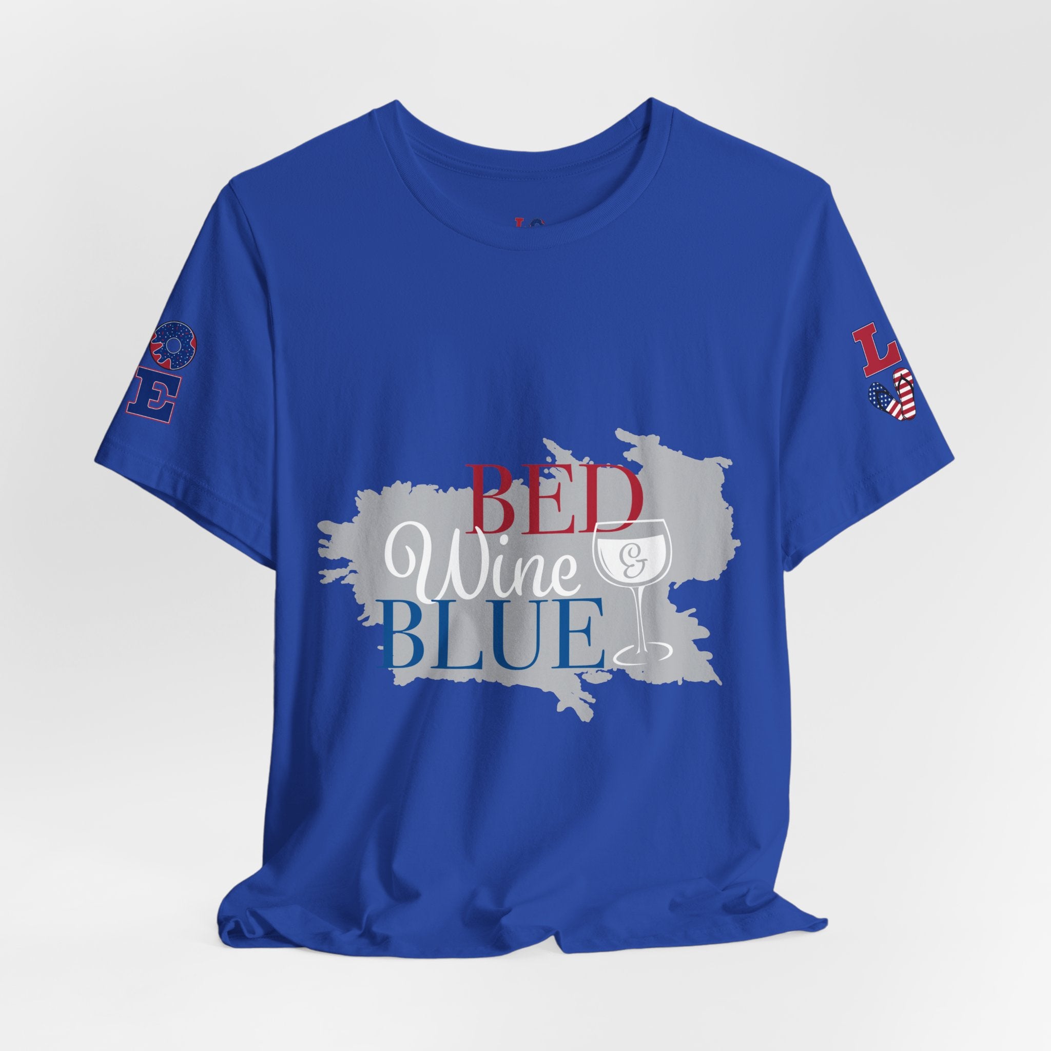 Patriotic 'Red Wine & Blue' Tee — LOVE American Flag Graphic T-Shirt