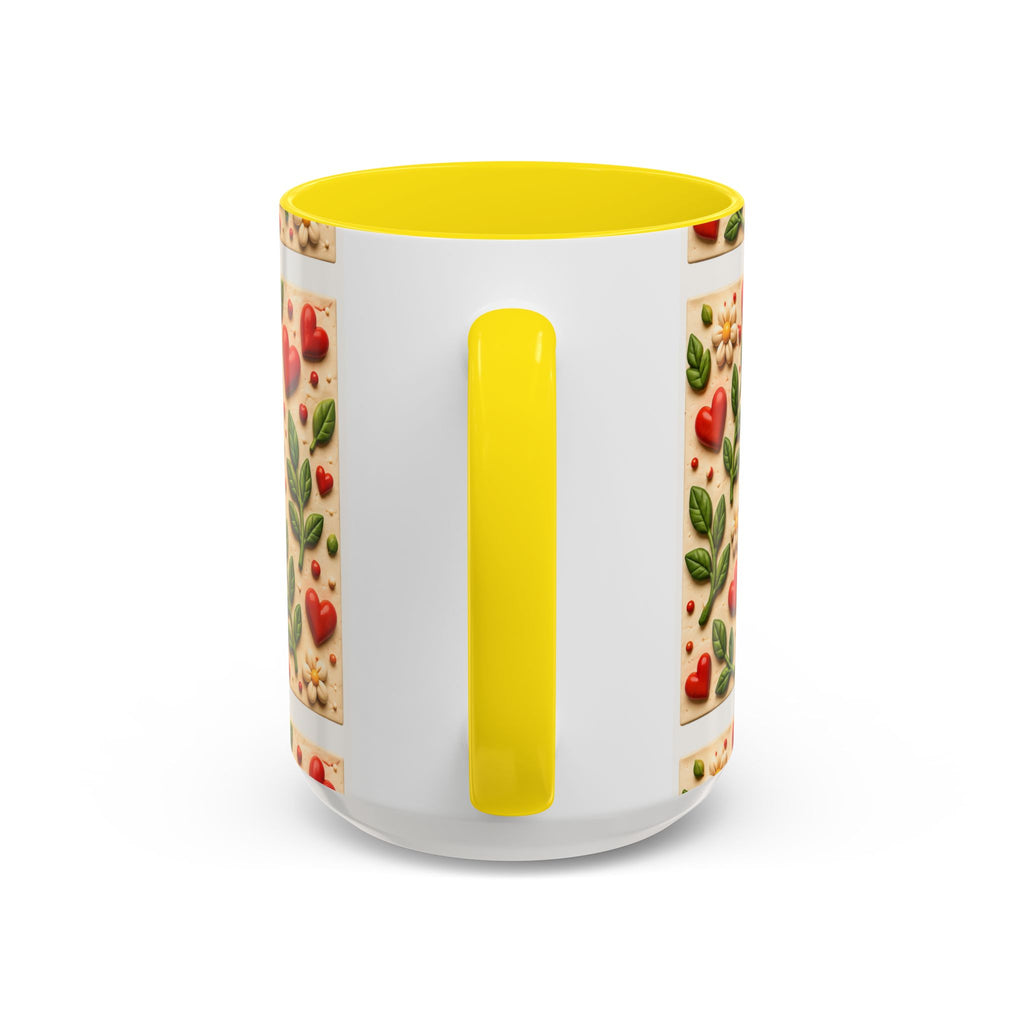 Accent Coffee Mug — "Lover Energy" Strawberry Floral Ceramic Mug (11/15oz)