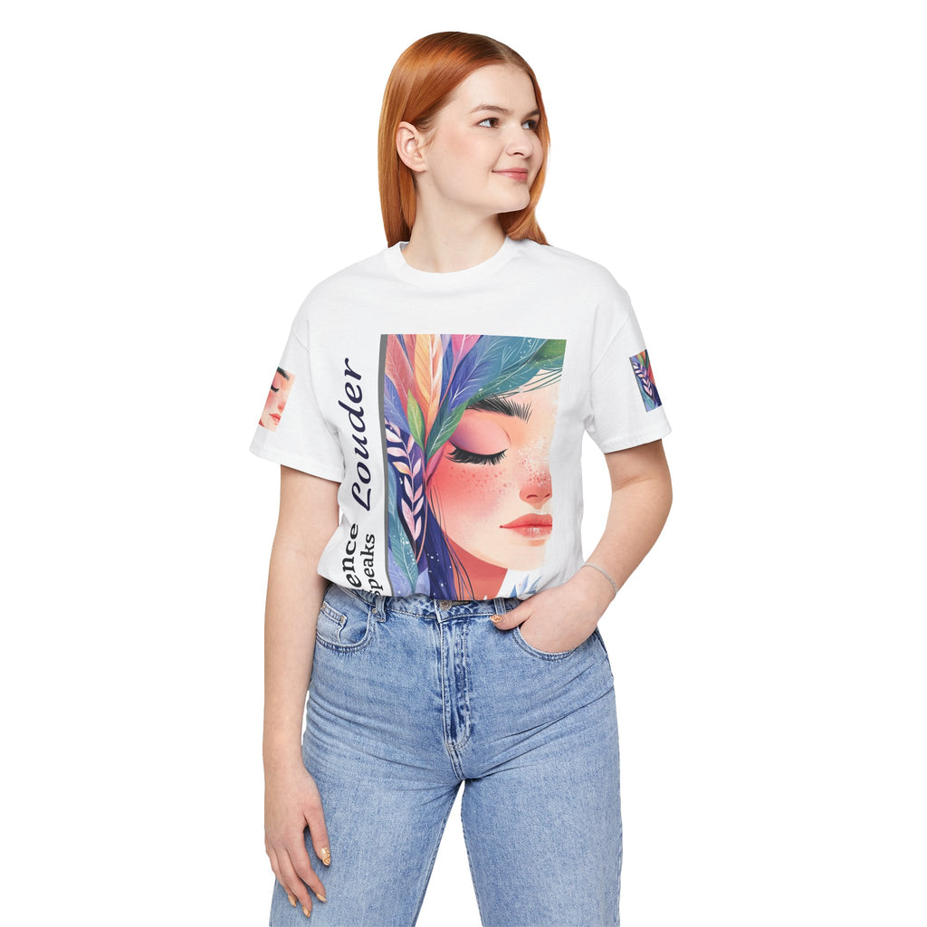 Silence Speaks Tee — "Silence is Powerful" Artistic Portrait T-Shirt
