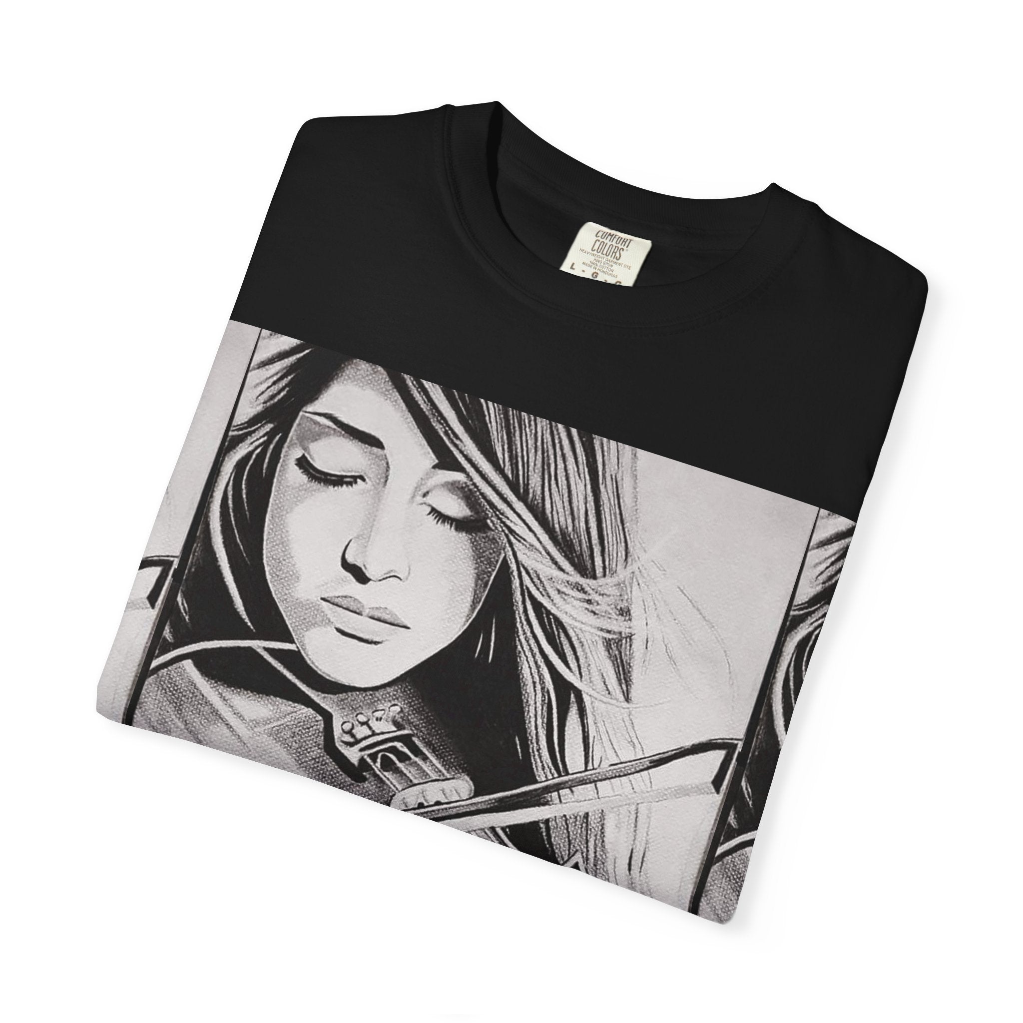 Violinist Graphic T-Shirt — “Where Words Fail, Music Speaks” Garment-Dyed Tee