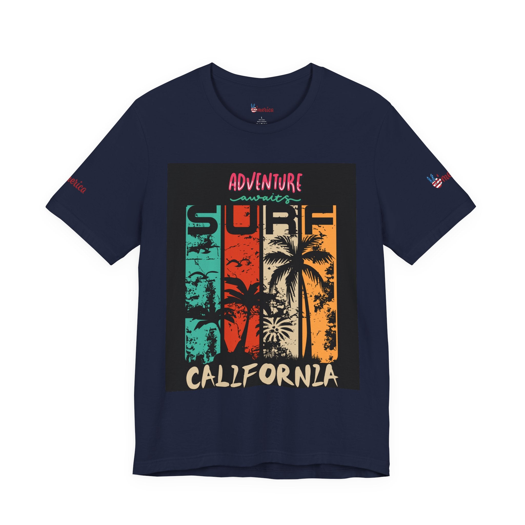 California Surf Palm Trees T-Shirt | Adventure Awaits Graphic Tee