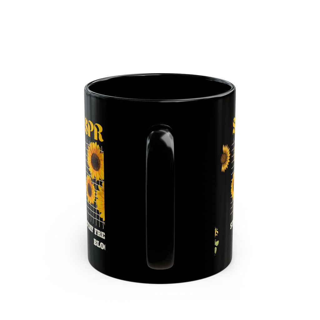 Spring Sunflowers Black Mug – “Stay Fresh Stay Bloom” 11oz/15oz