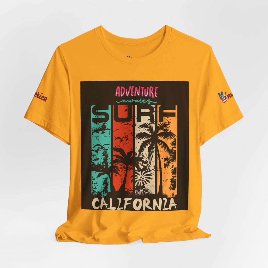 California Surf Palm Trees T-Shirt | Adventure Awaits Graphic Tee