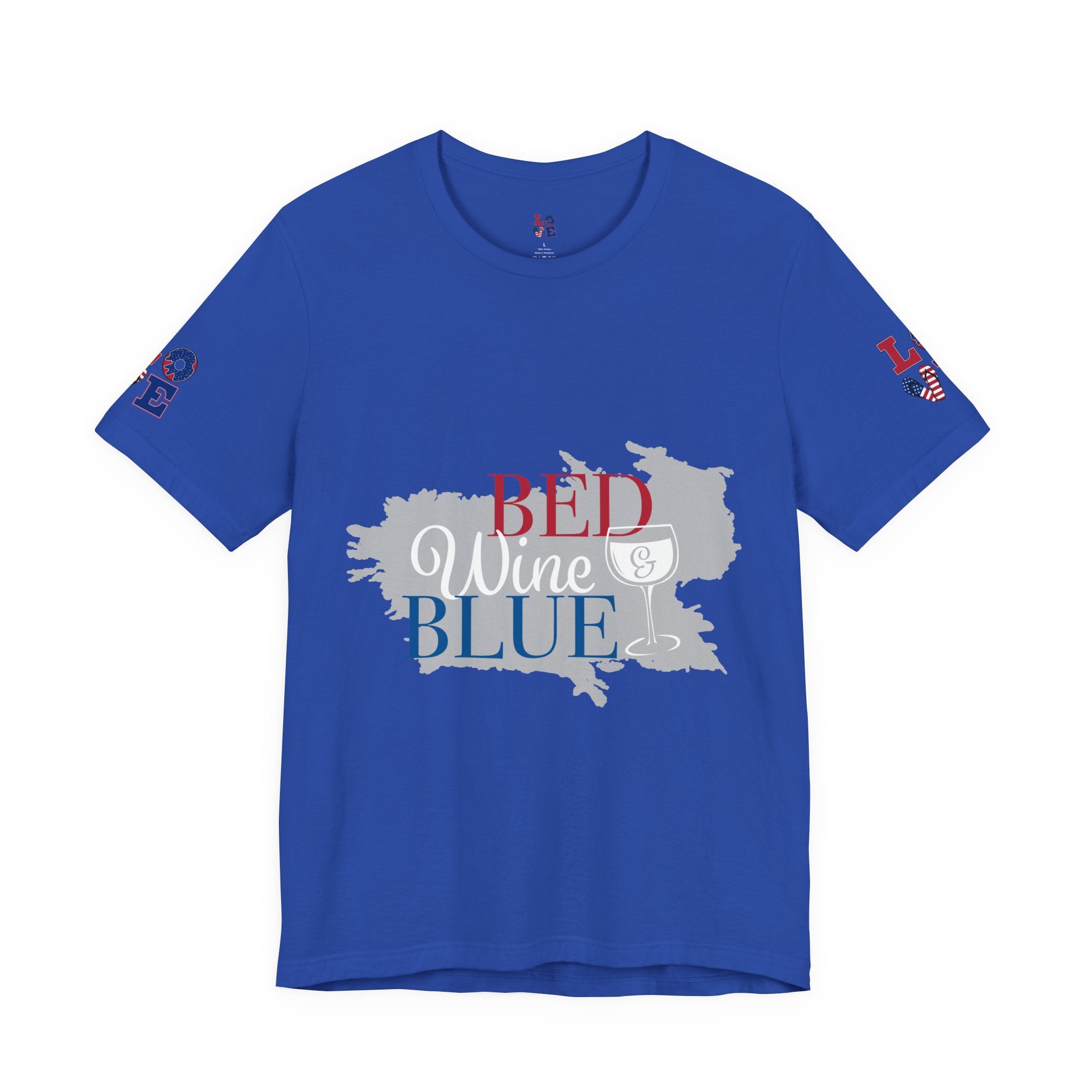 Patriotic 'Red Wine & Blue' Tee — LOVE American Flag Graphic T-Shirt