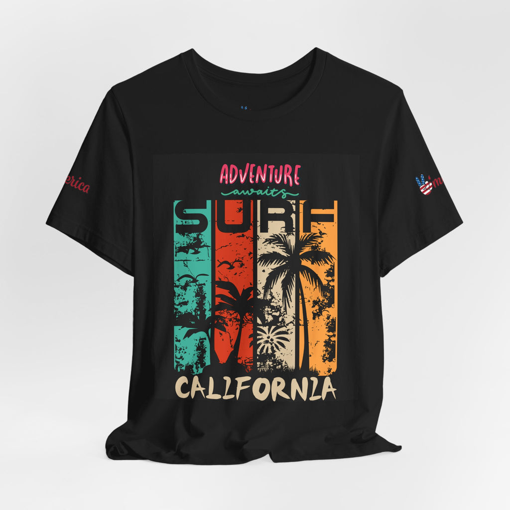 California Surf Palm Trees T-Shirt | Adventure Awaits Graphic Tee