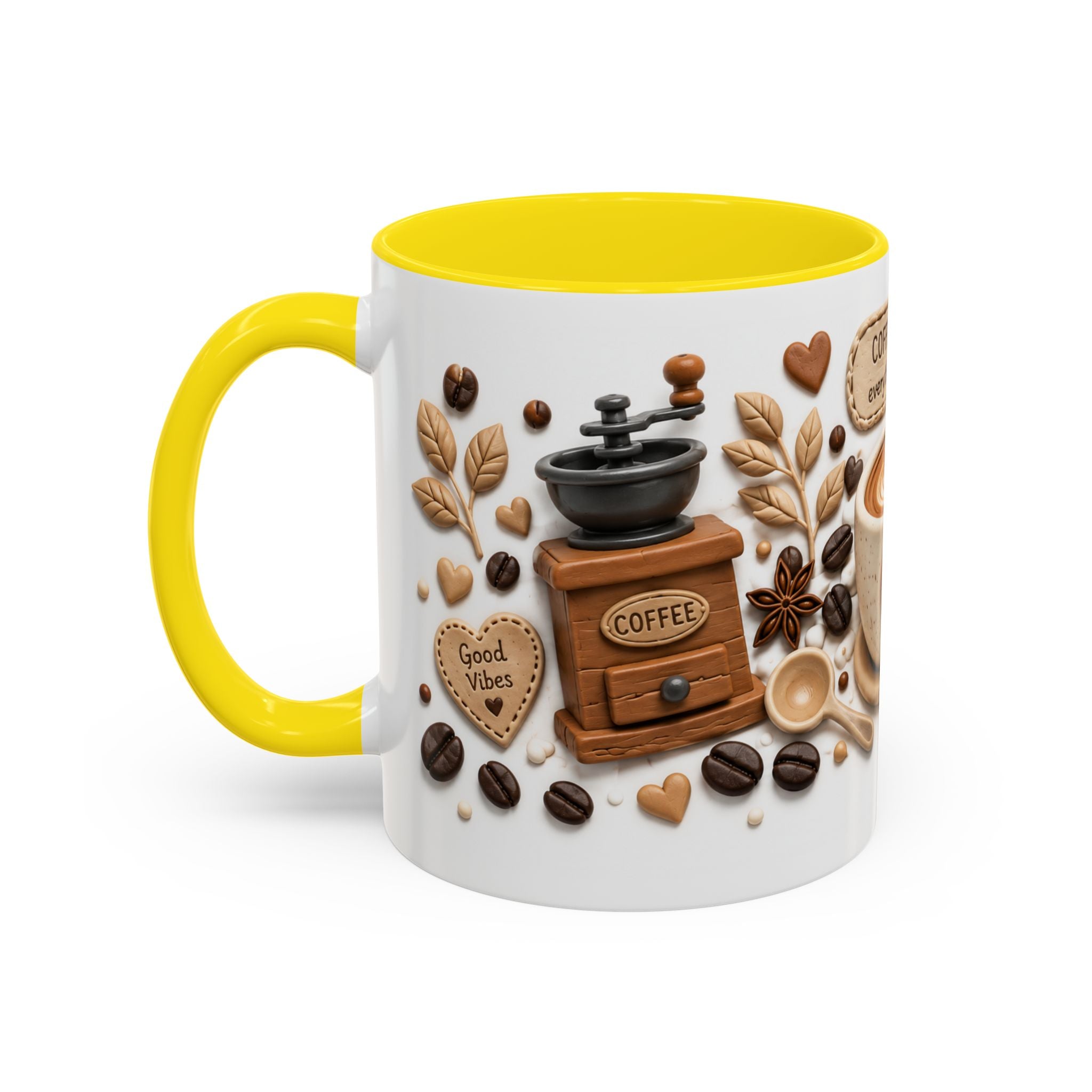 Coffee Makes Everything Better Mug | Cute Ceramic Accent Coffee Cup | Gift | 11oz & 15oz