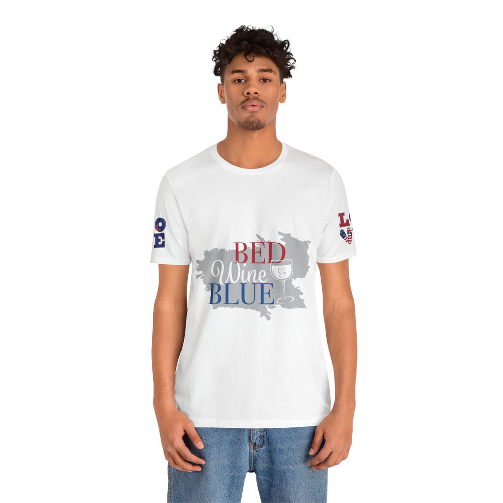 Patriotic 'Red Wine & Blue' Tee — LOVE American Flag Graphic T-Shirt