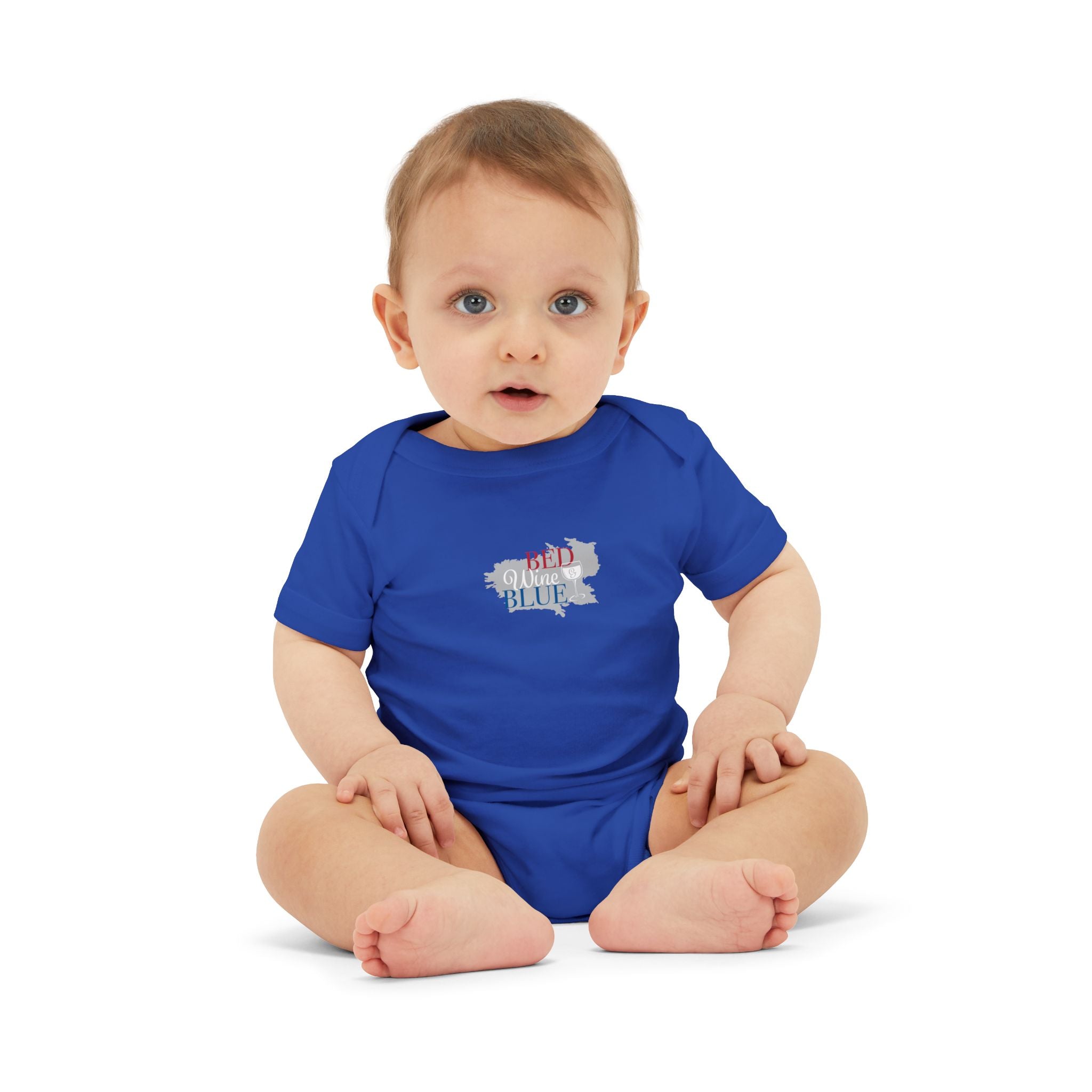'Merica Baby Onesie – Patriotic Infant Jersey One-Piece with USA Flag Peace Hand Design