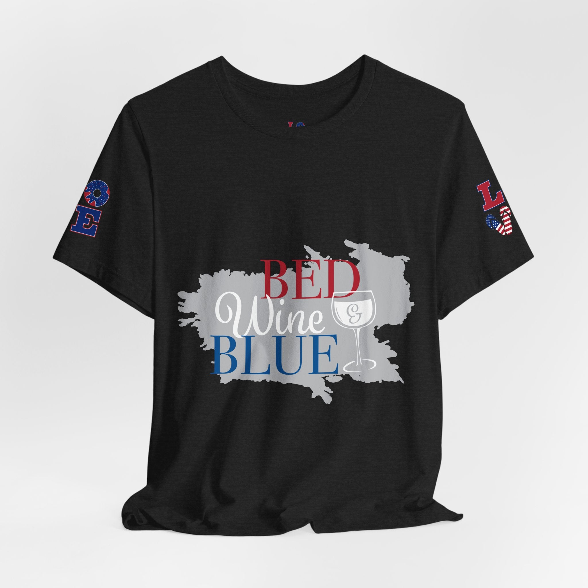Patriotic 'Red Wine & Blue' Tee — LOVE American Flag Graphic T-Shirt