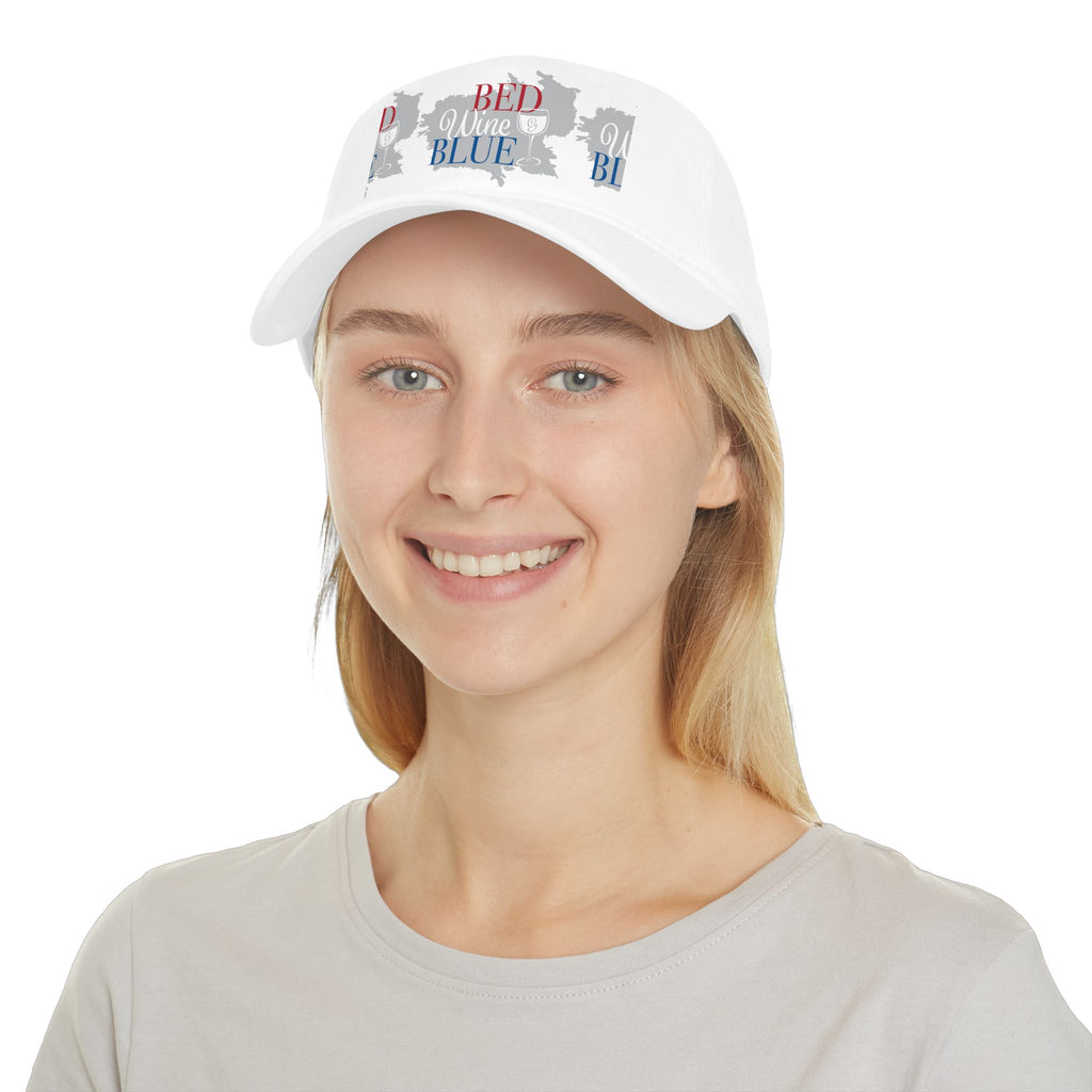 Low Profile Baseball Cap - Red Wine Blue State Graphic Hat
