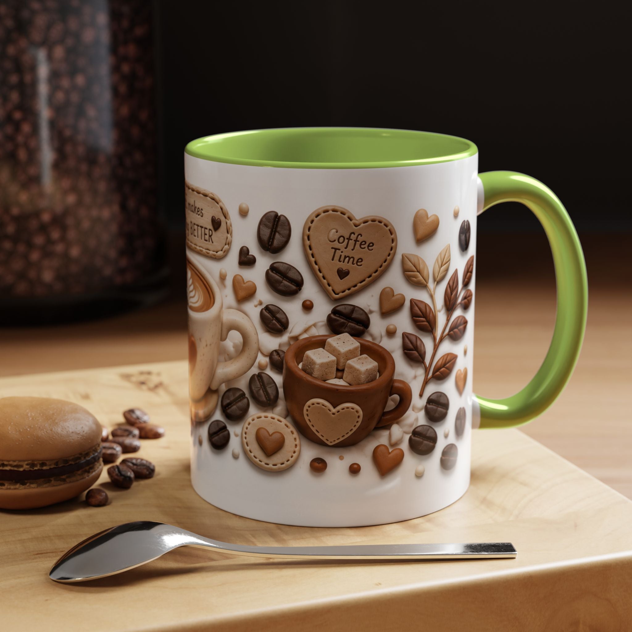 Coffee Makes Everything Better Mug | Cute Ceramic Accent Coffee Cup | Gift | 11oz & 15oz