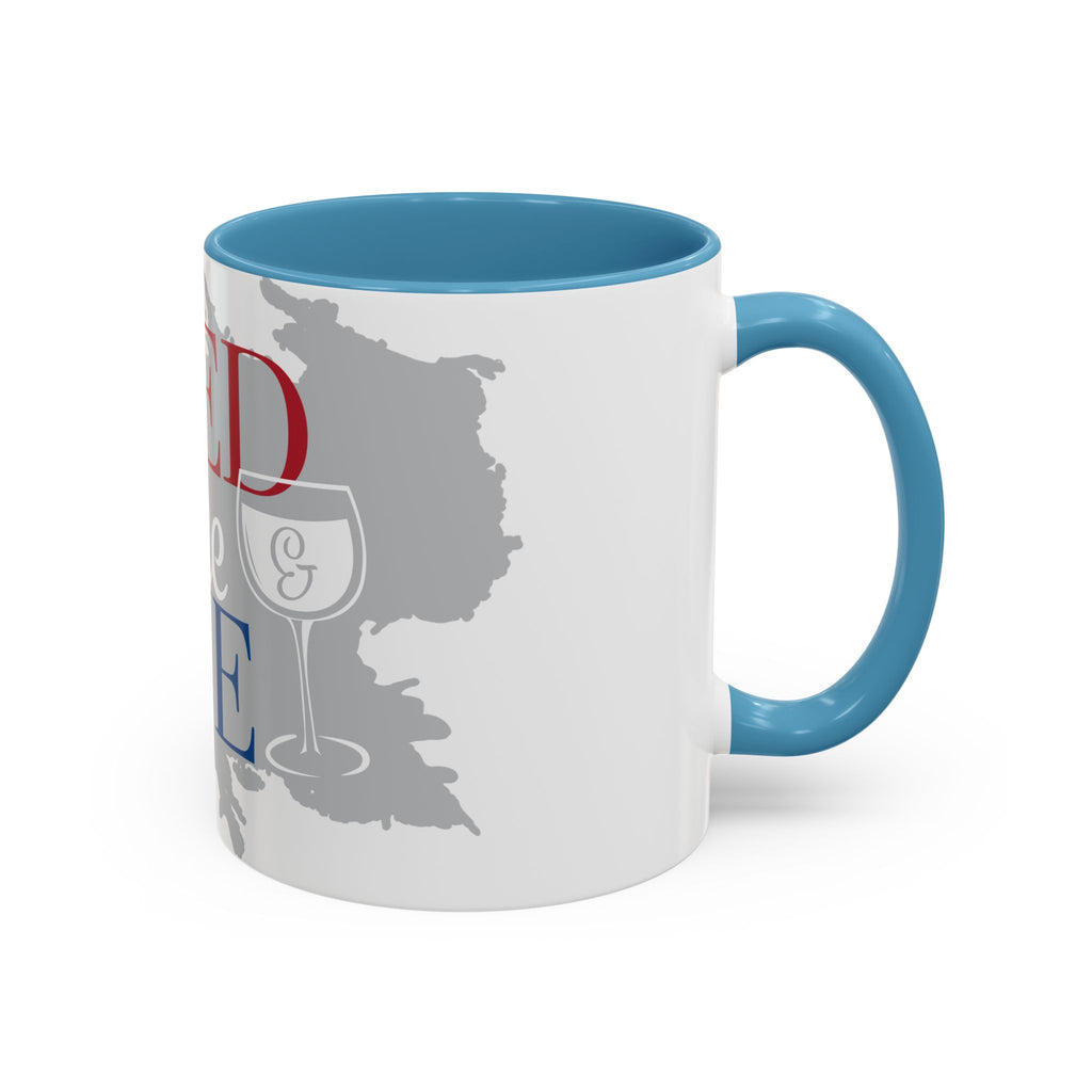 Accent Coffee Mug — “Red Wine & Blue” Patriotic Wine Lover 11/15oz Mug