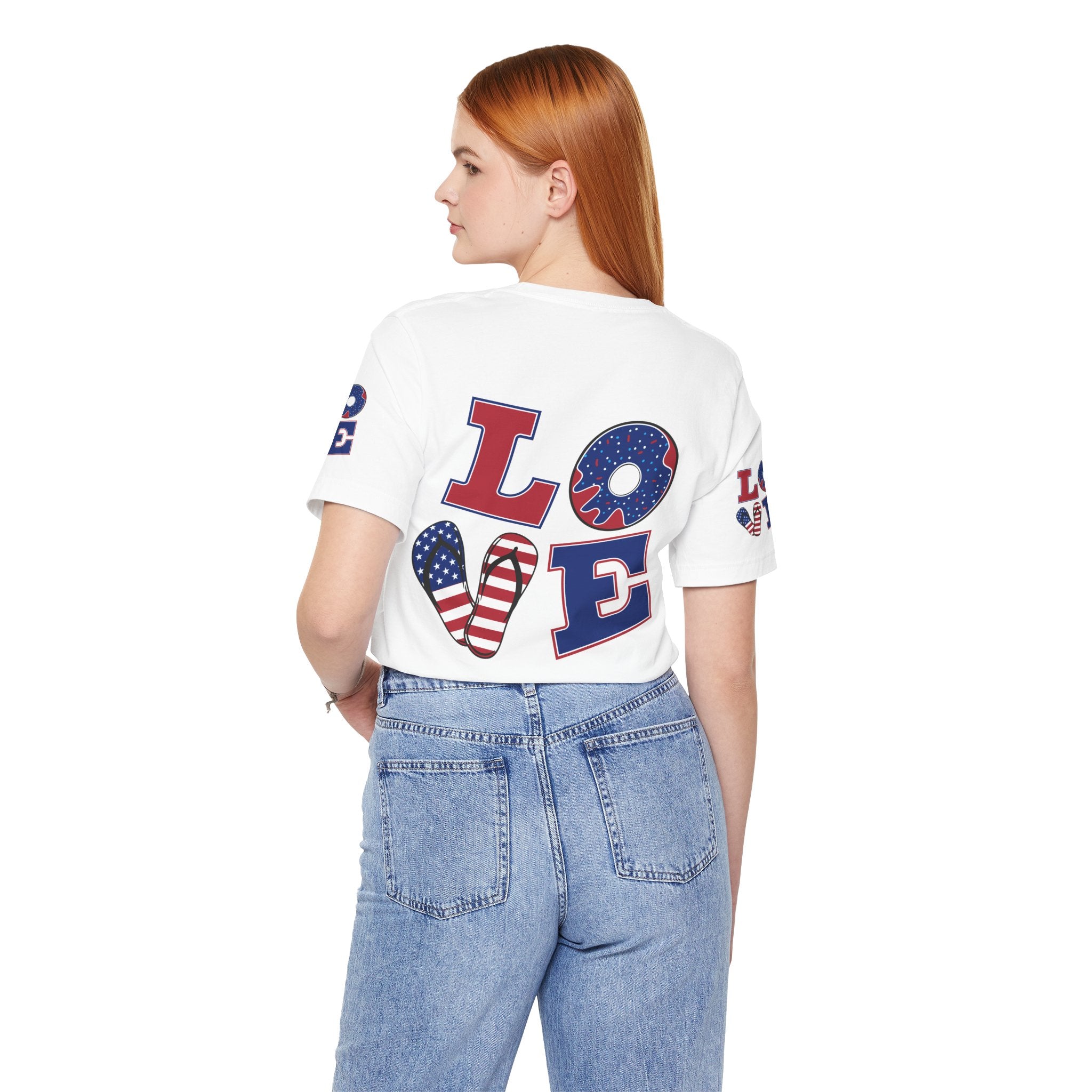 Patriotic 'Red Wine & Blue' Tee — LOVE American Flag Graphic T-Shirt