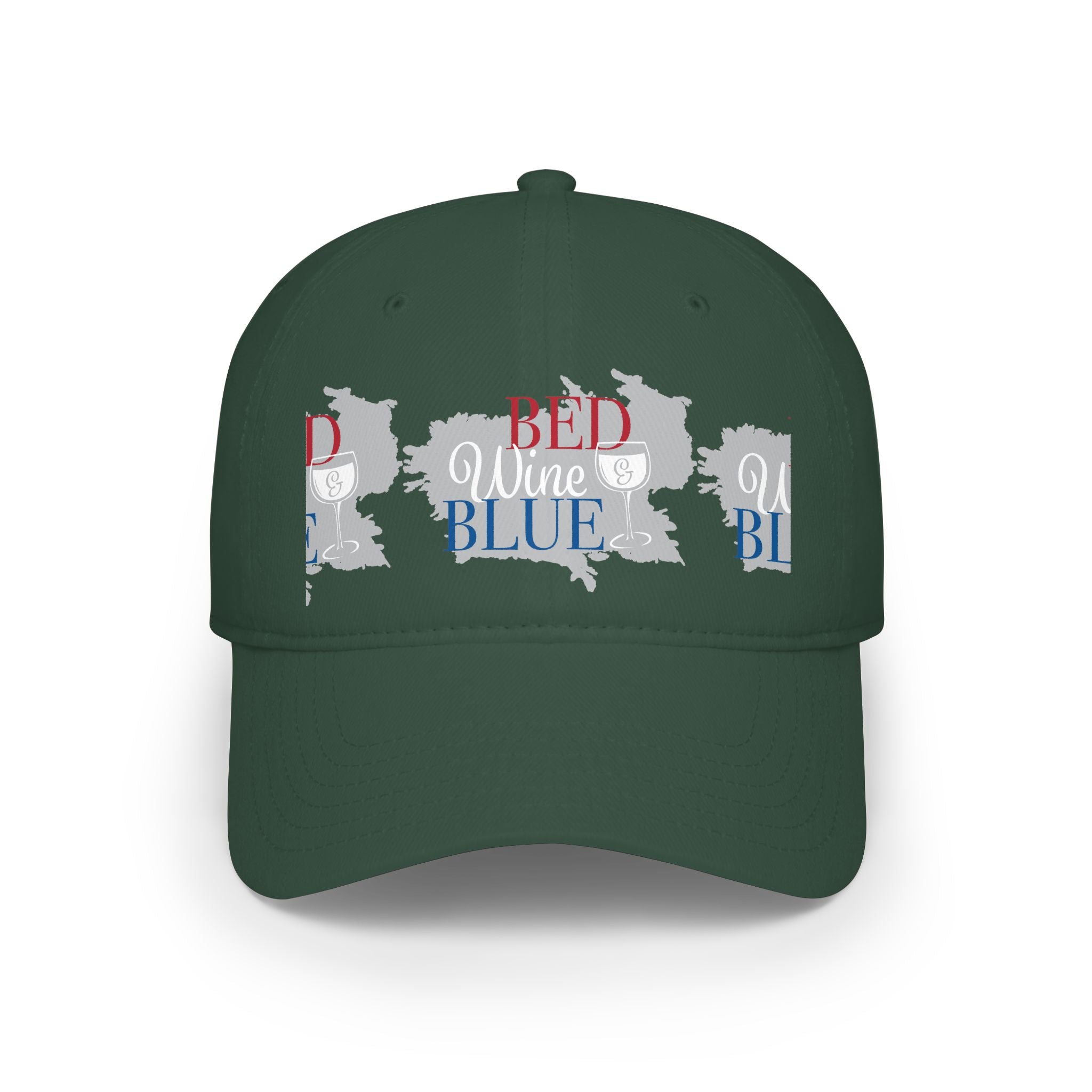 Low Profile Baseball Cap - Red Wine Blue State Graphic Hat