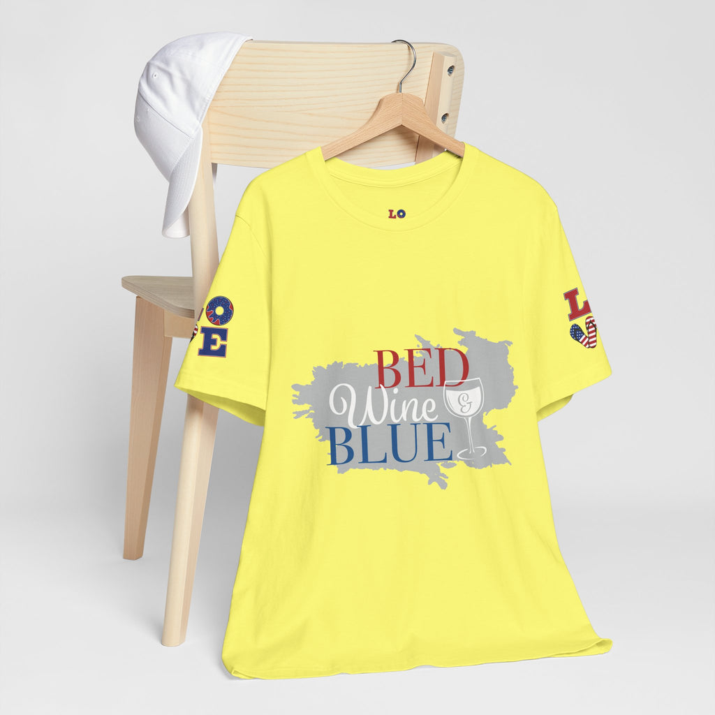 Patriotic 'Red Wine & Blue' Tee — LOVE American Flag Graphic T-Shirt