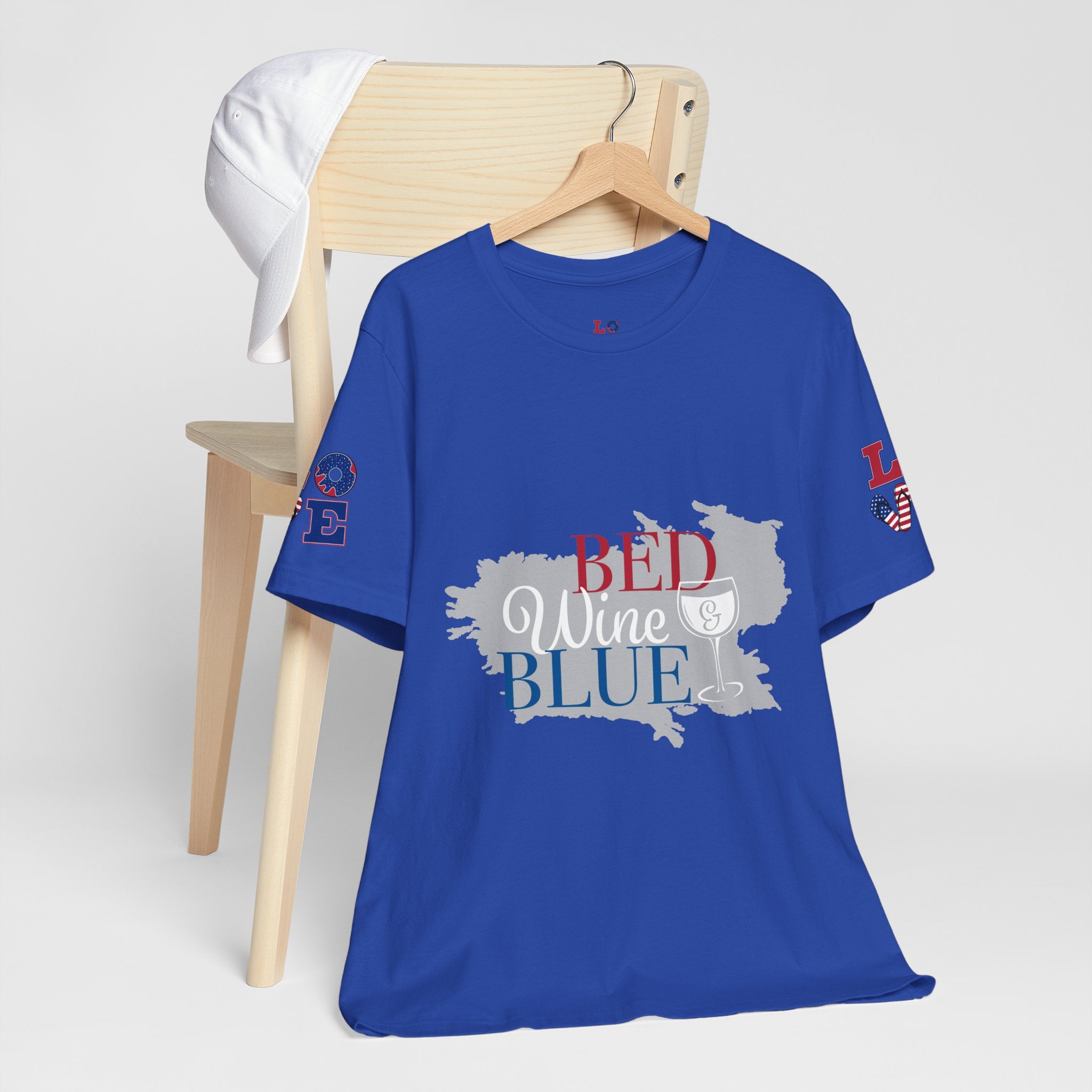 Patriotic 'Red Wine & Blue' Tee — LOVE American Flag Graphic T-Shirt