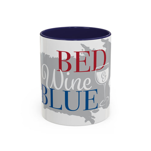 Accent Coffee Mug — “Red Wine & Blue” Patriotic Wine Lover 11/15oz Mug