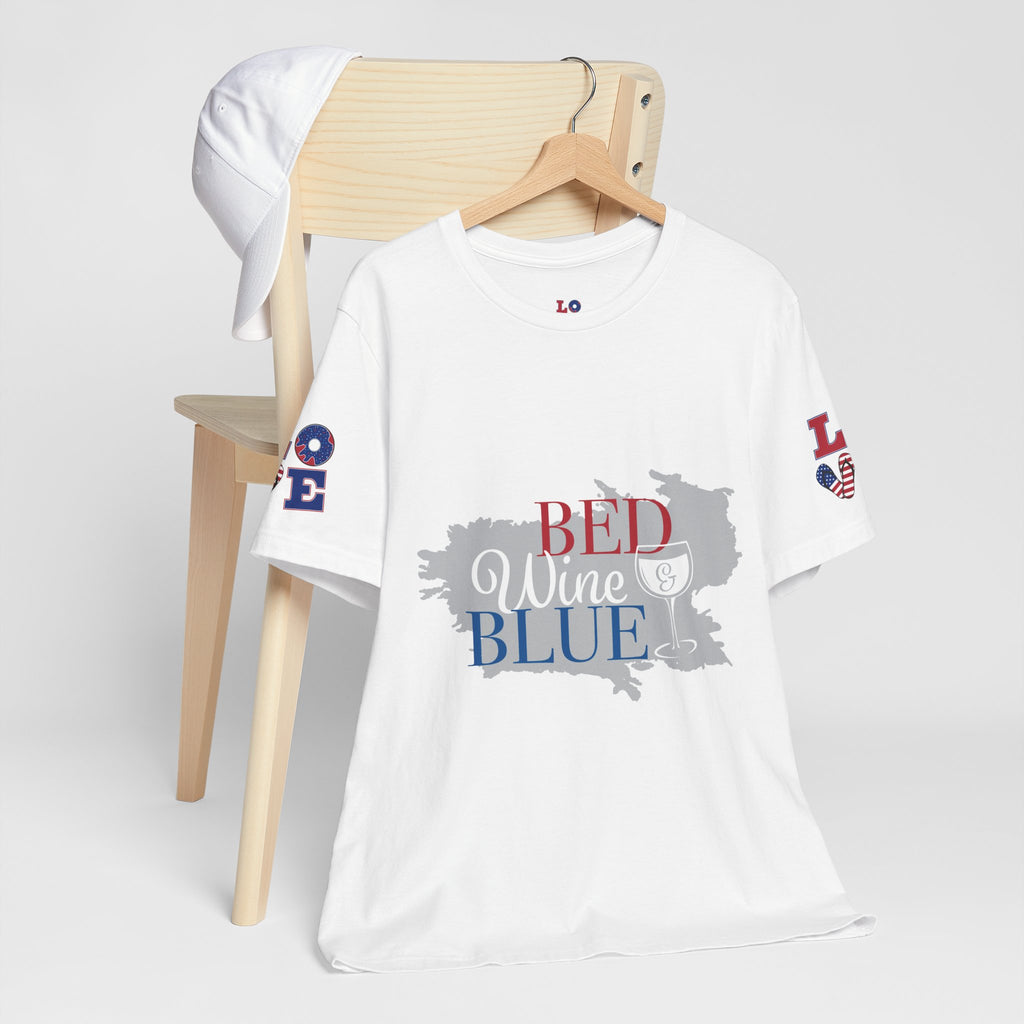 Patriotic 'Red Wine & Blue' Tee — LOVE American Flag Graphic T-Shirt