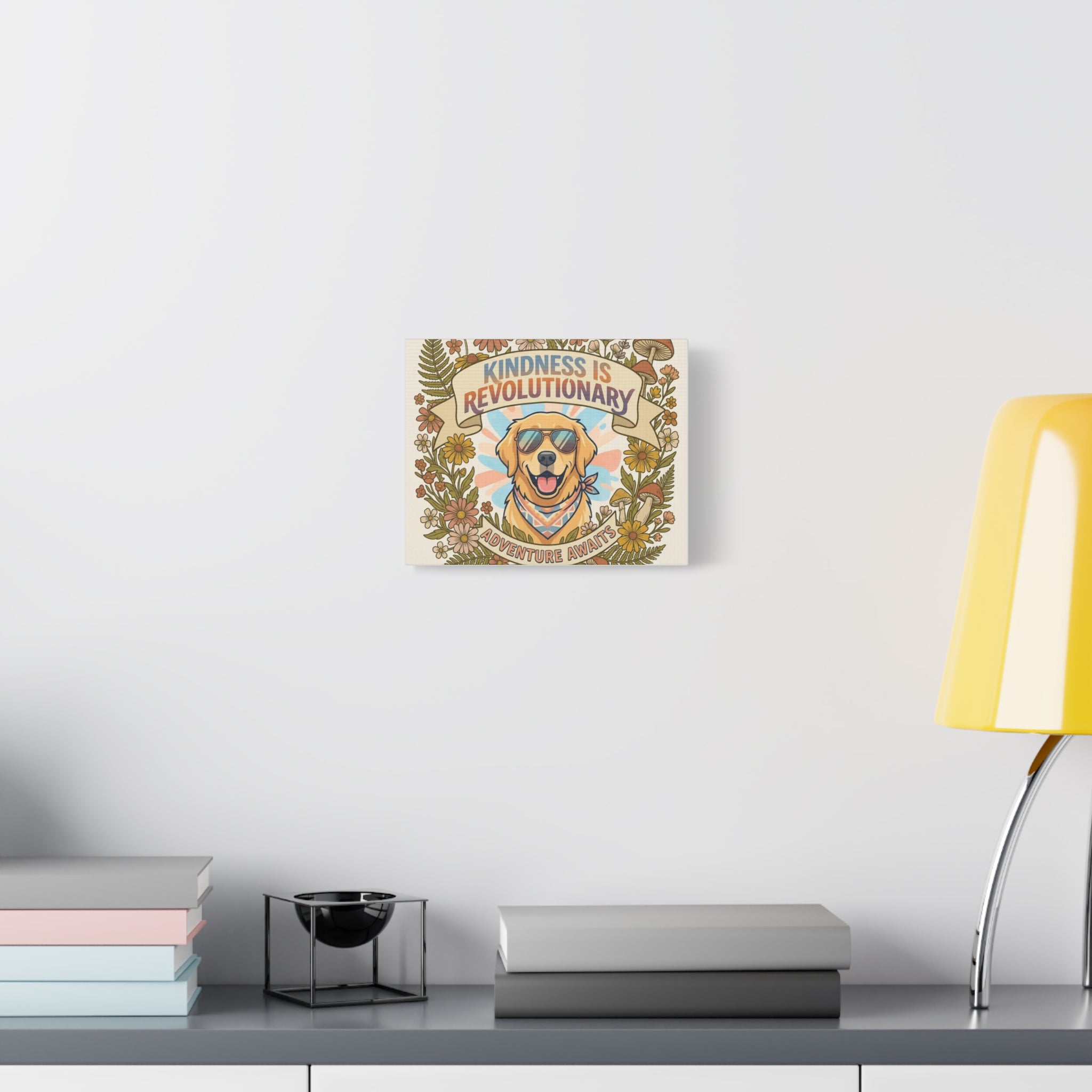 Kindness Is Revolutionary Canvas - Golden Retriever Adventure Wall Art