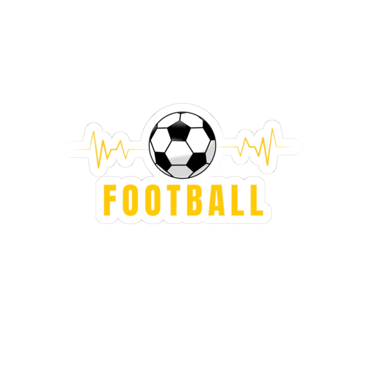 Football Soccer Ball Sticker — Yellow Pulse Kiss-Cut Decal for Laptops & Gear