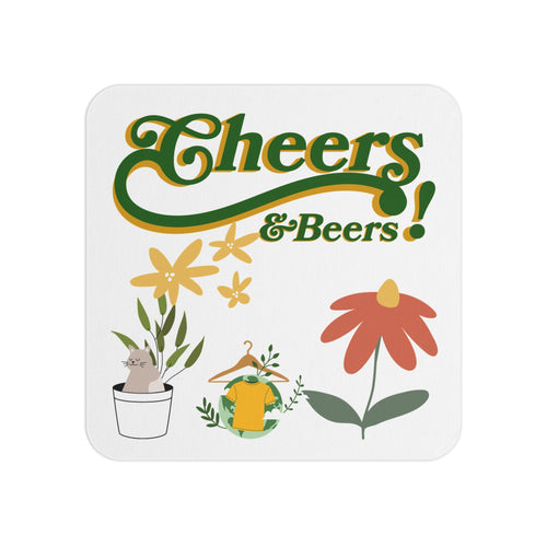 Cheers & Beers Coasters — Retro Floral Drink Coasters (Set of 50/100)