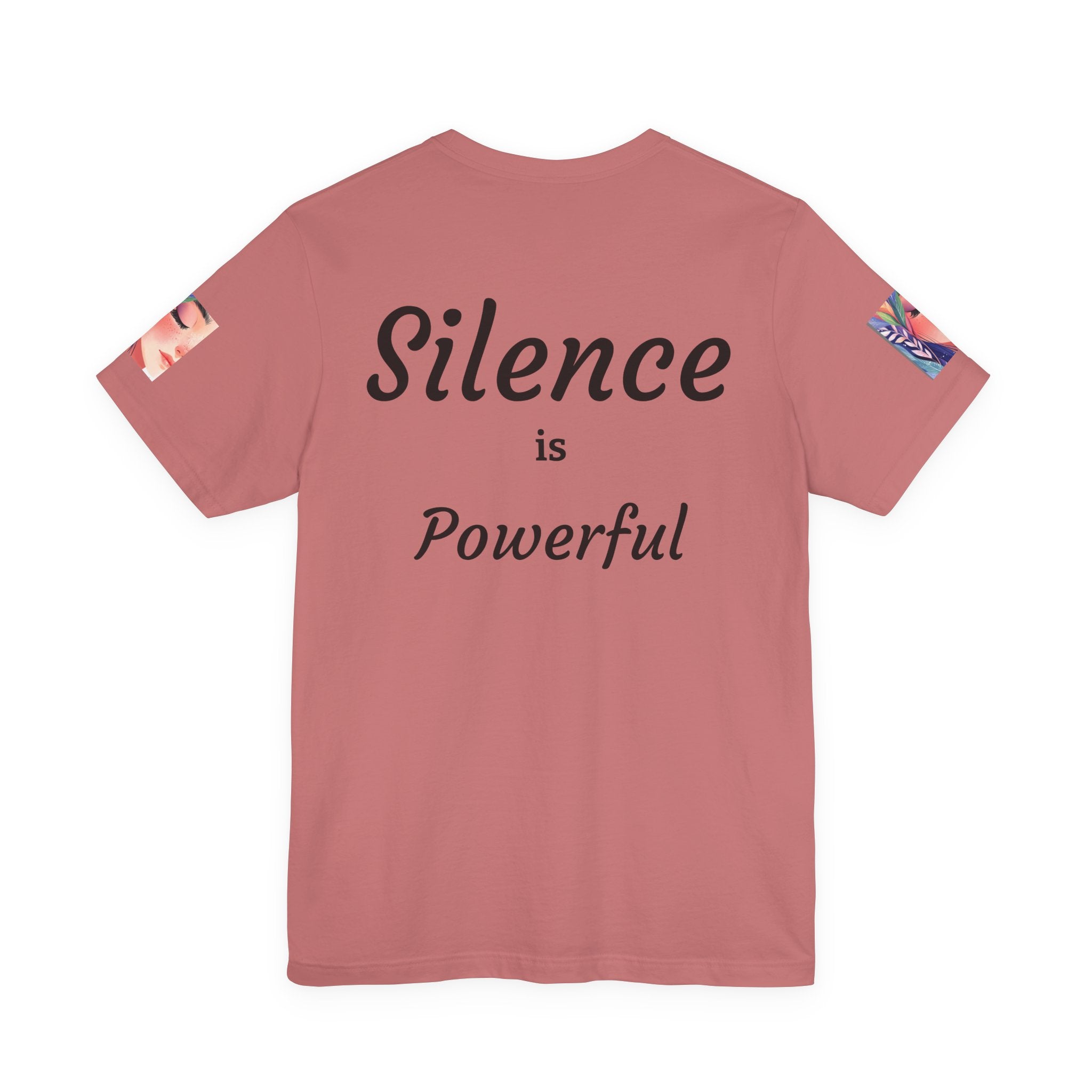 Silence is Powerful Graphic T-Shirt | Artistic Portrait Tee | Mindful Streetwear | Unisex Cotton