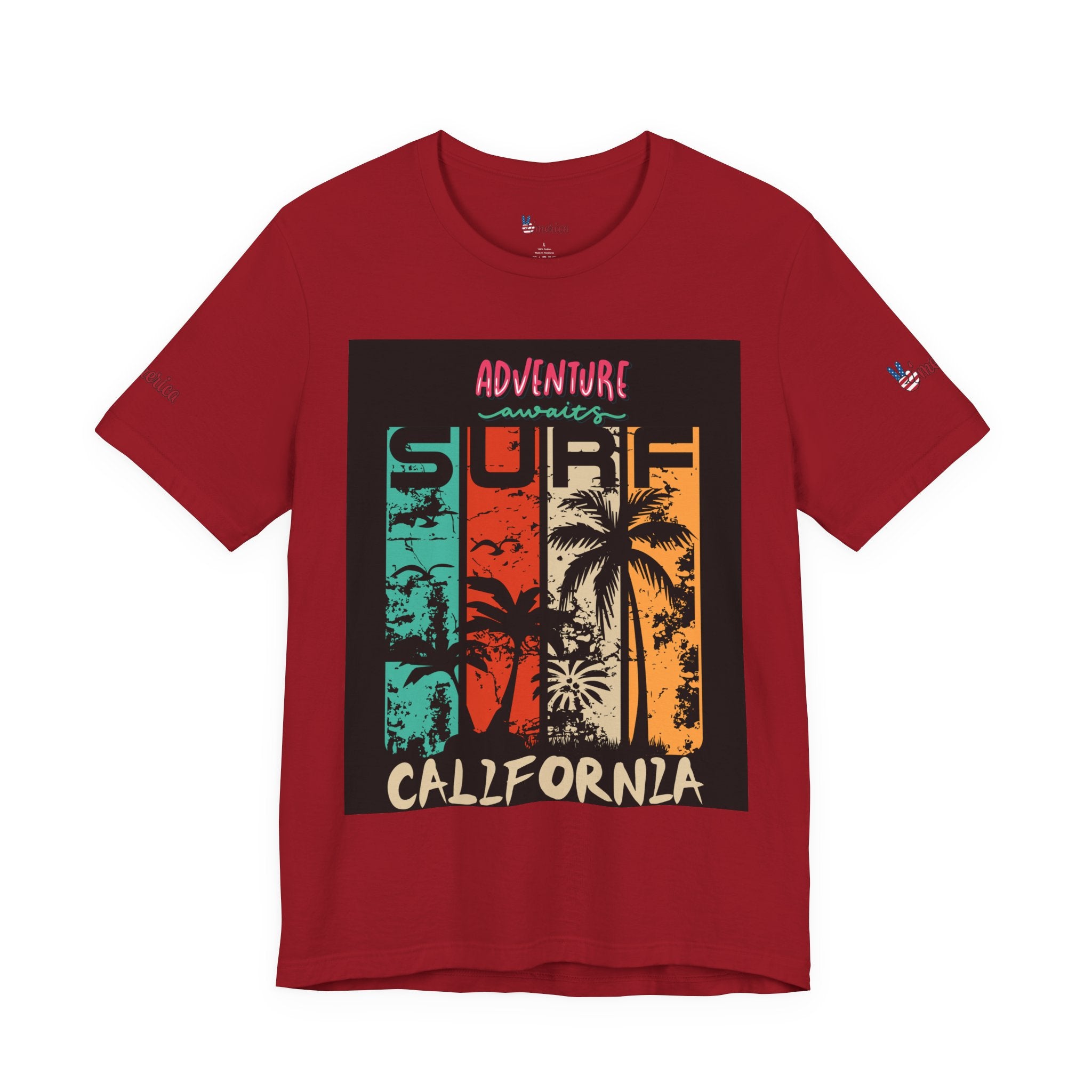 California Surf Palm Trees T-Shirt | Adventure Awaits Graphic Tee